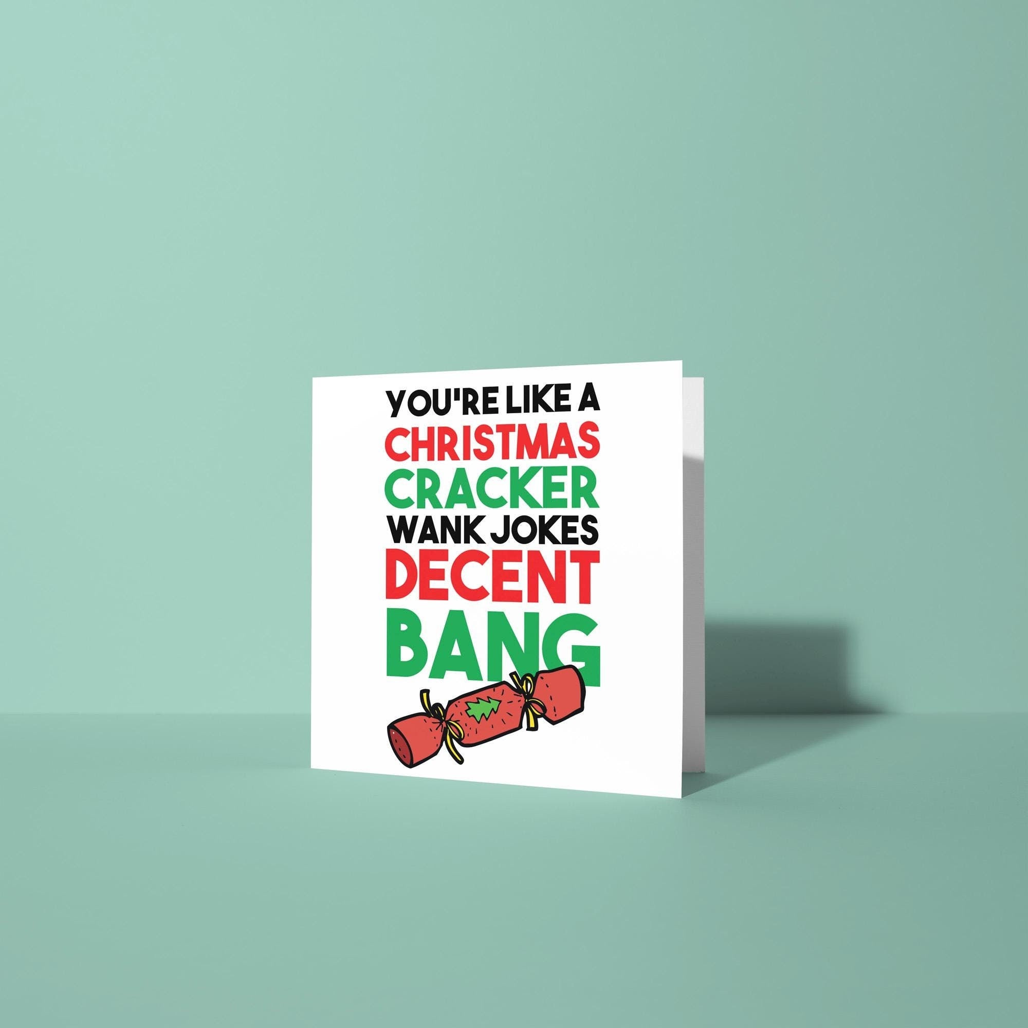 Wank Jokes Decent Bang - Christmas Card for Partner