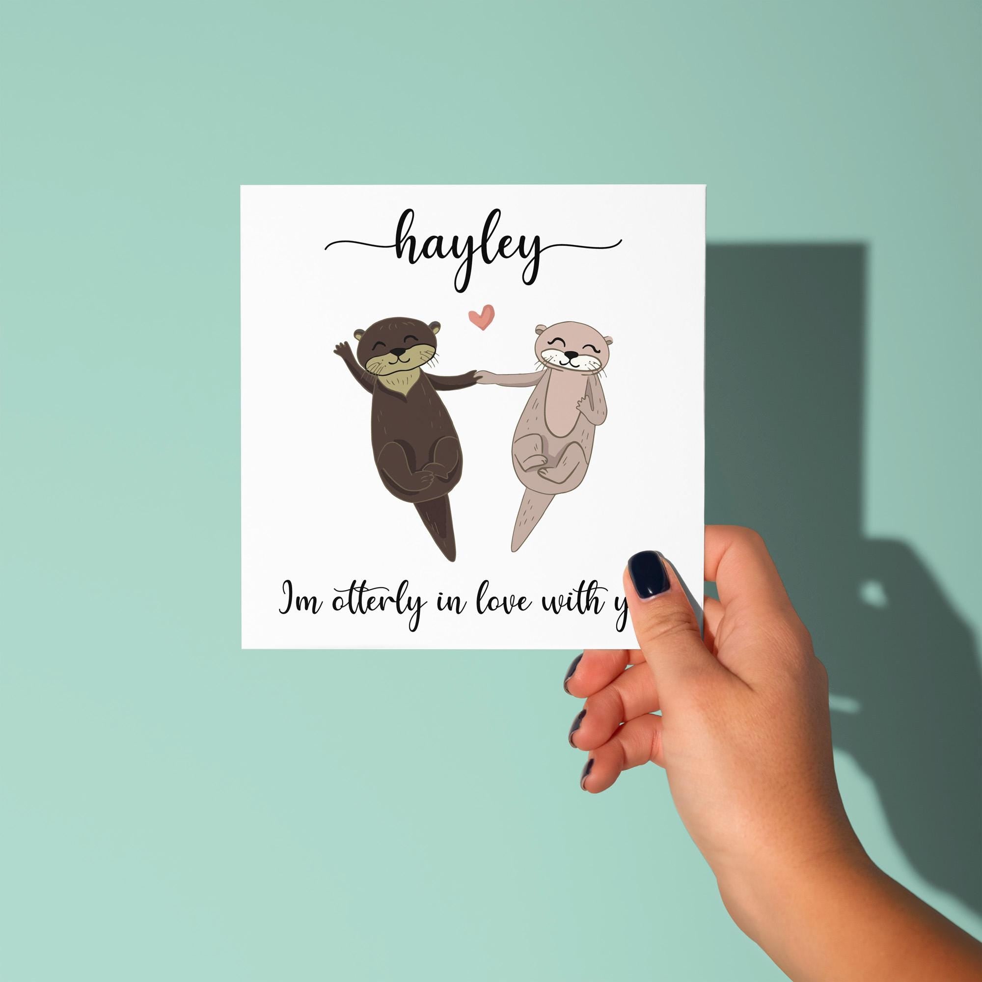 Personalised Otterly In Love Anniversary Card