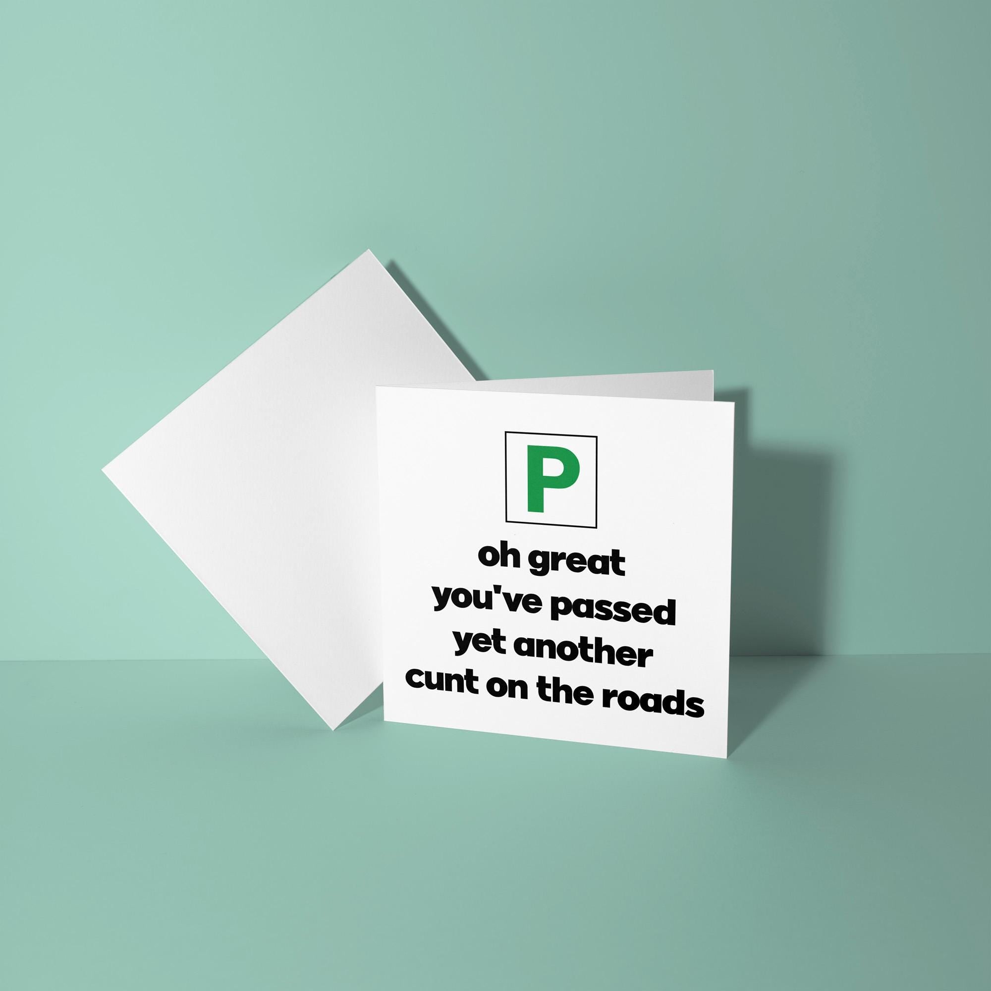 Yet Another Cunt On The Roads - Congratulations On Passing Your Driving Test Card