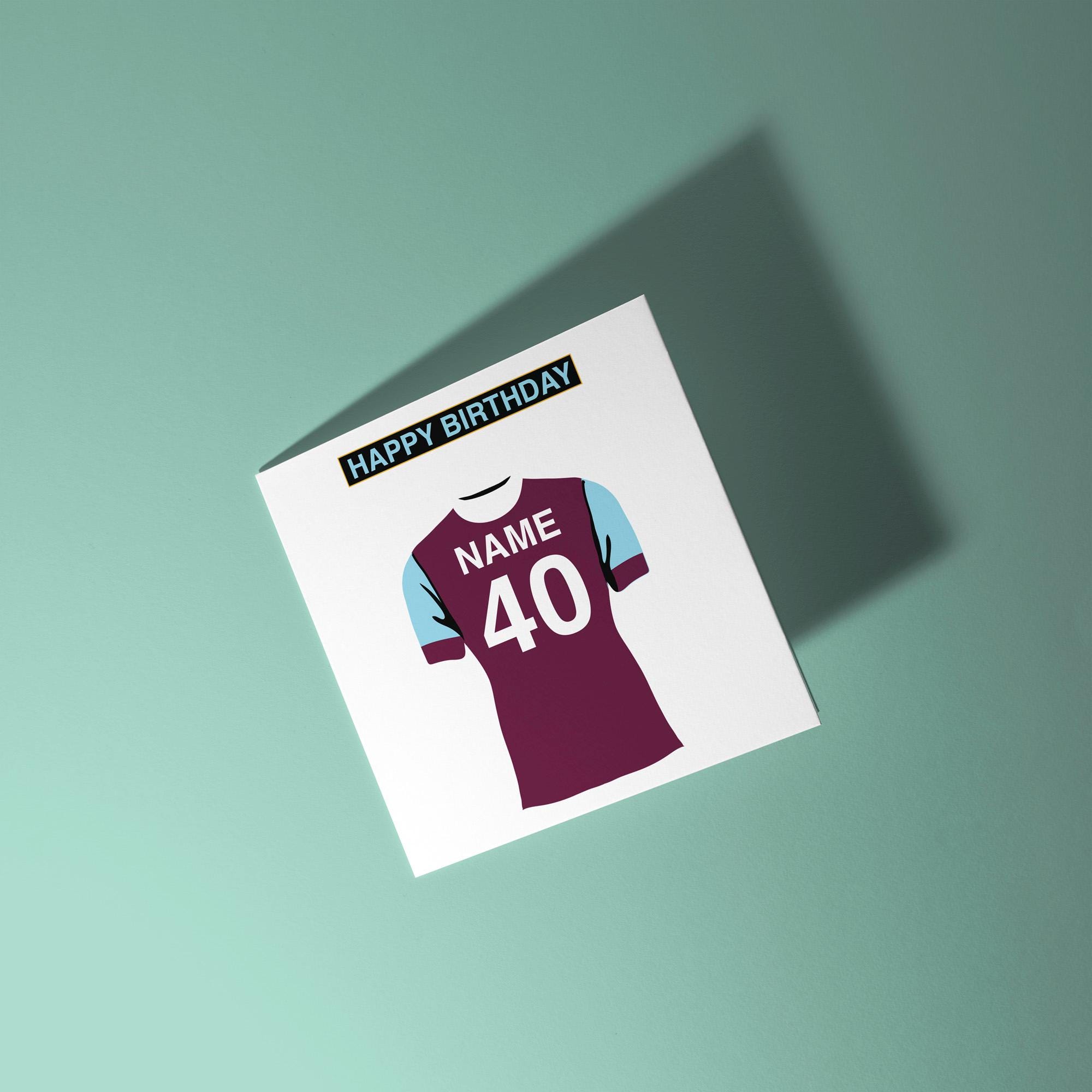 Burnley F.C. Themed Personalised Birthday Card