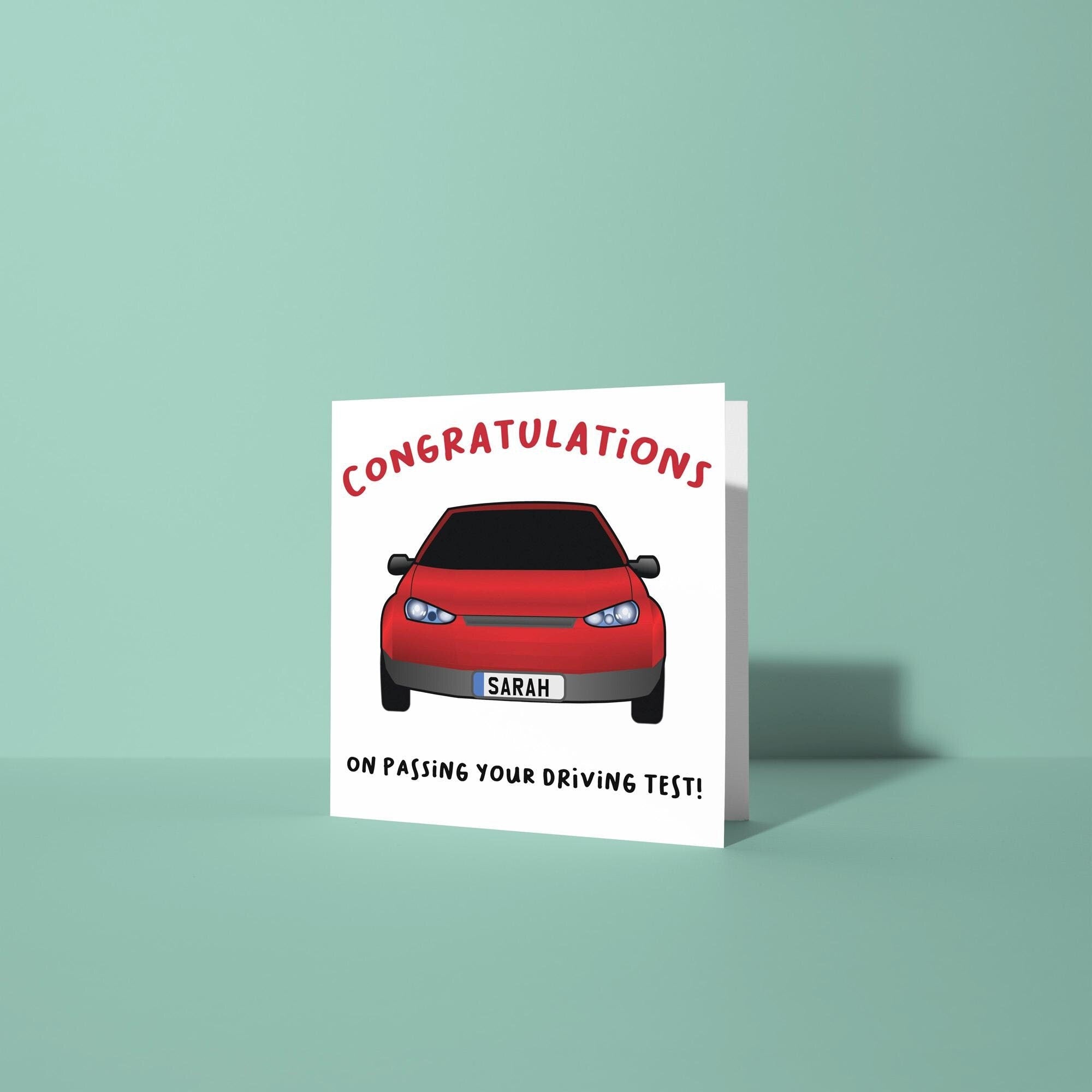 Congratulations Personalised Licence Plate - Congratulations On Passing Your Driving Test Card