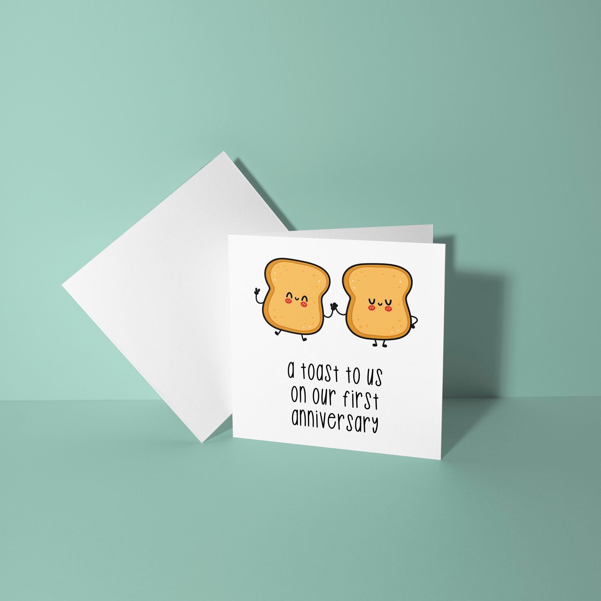 A Toast To Us First Anniversary Card | 1 Year Anniversary Card