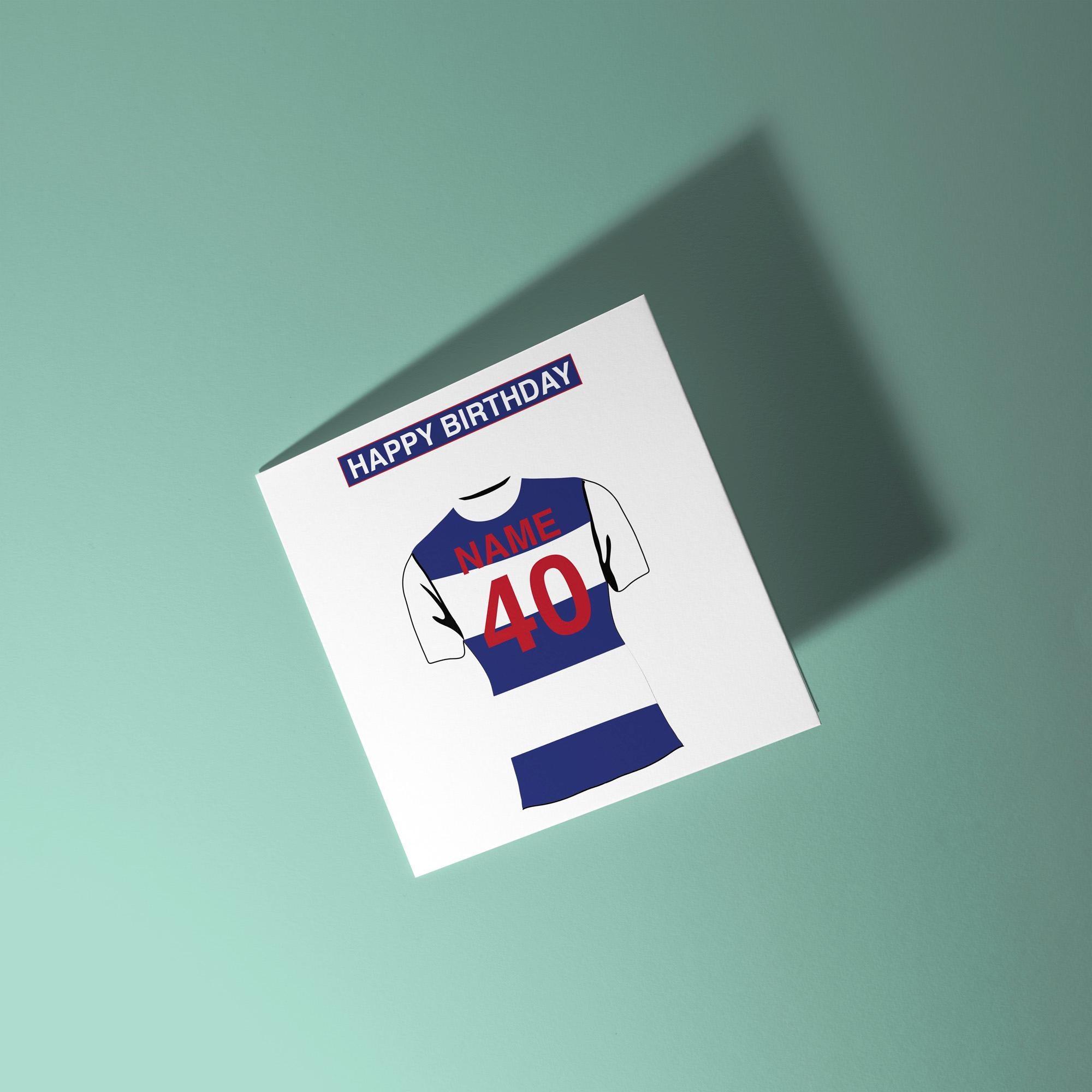 Queens Park Rangers F.C. Themed Personalised Birthday Card