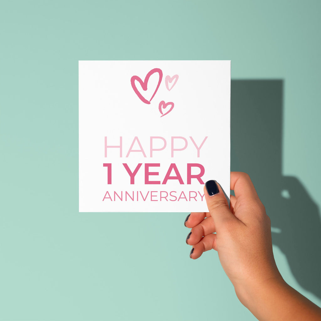 Happy One Year Anniversary Card - 1st Anniversary Card