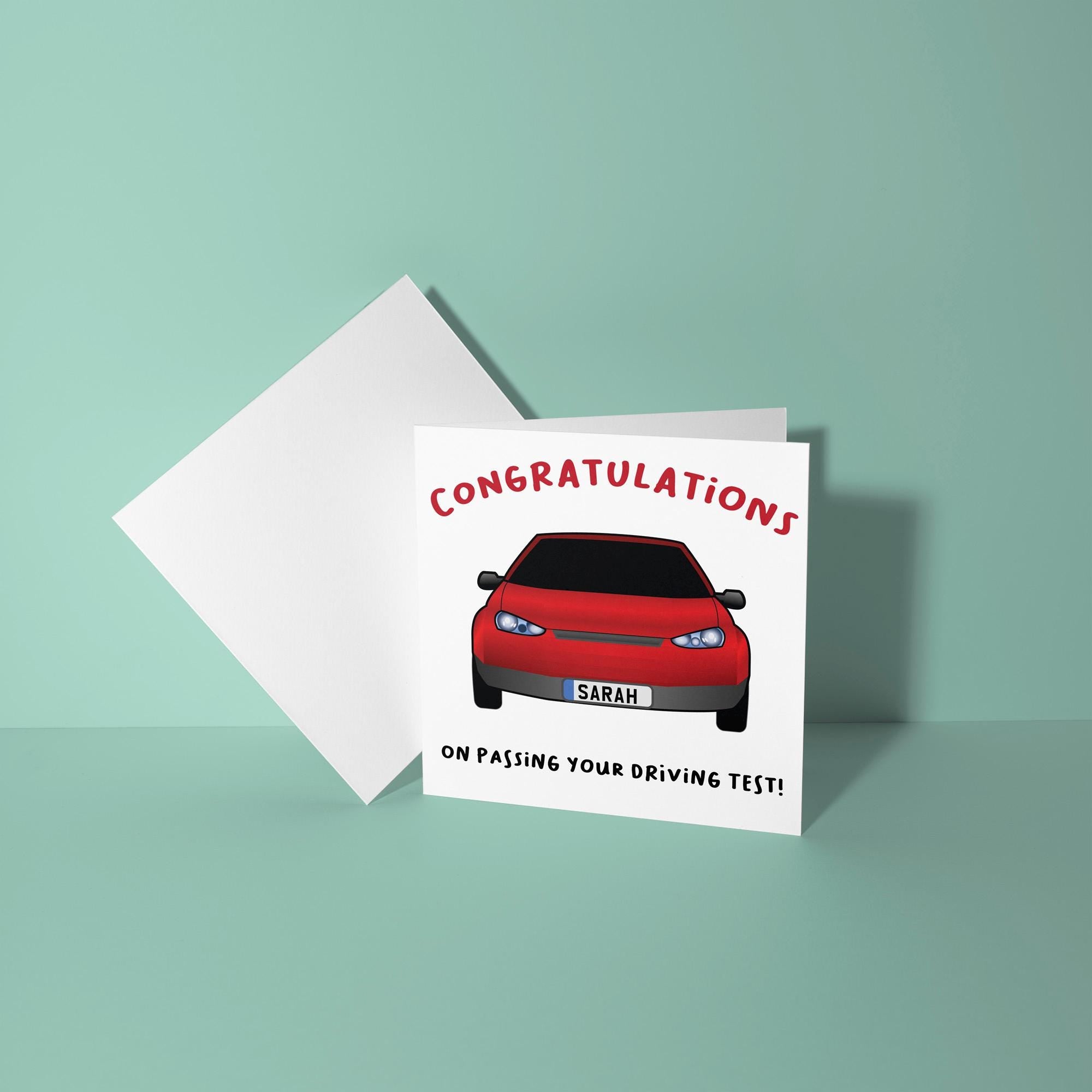 Congratulations Personalised Licence Plate - Congratulations On Passing Your Driving Test Card