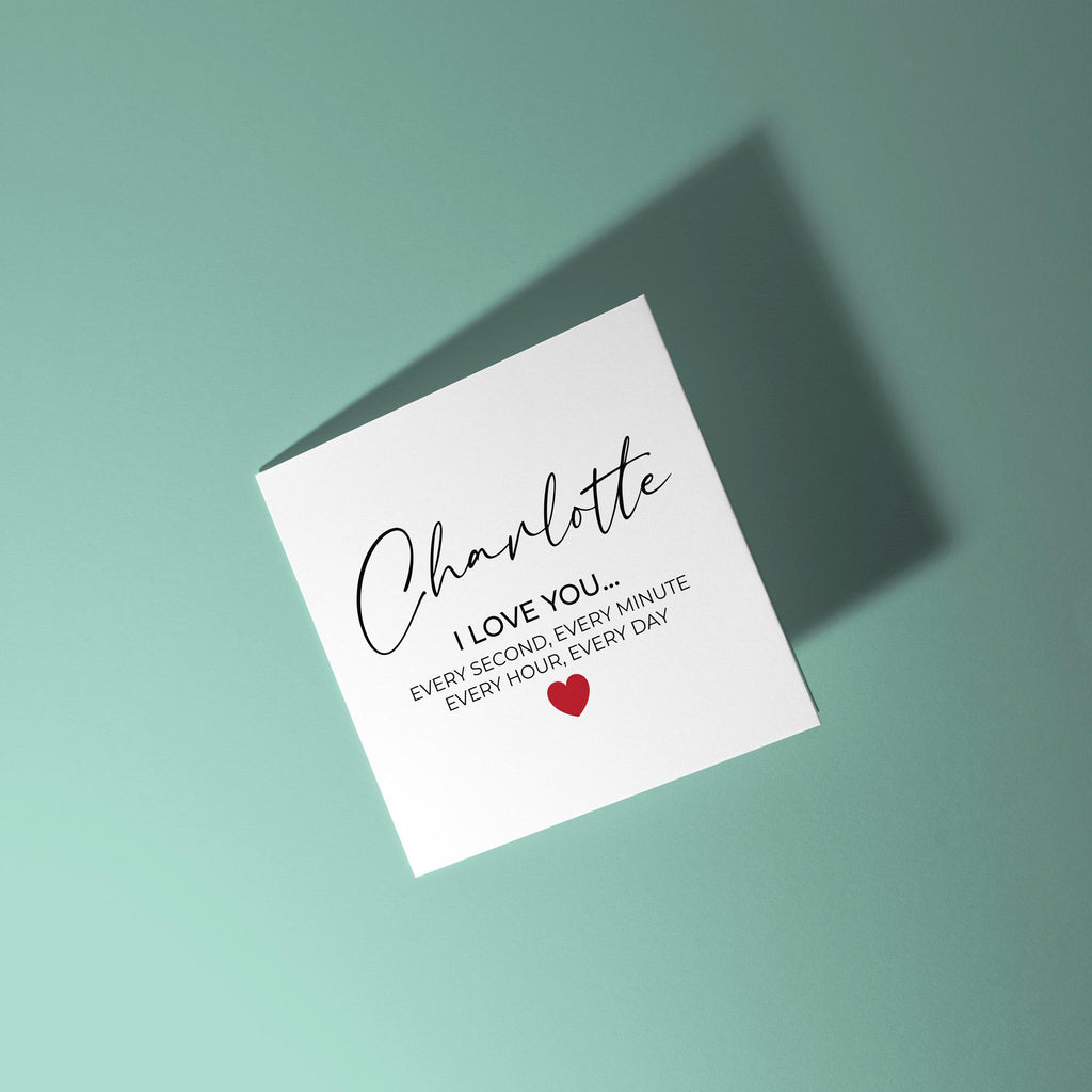 Personalised Love You Poem - Anniversary & Valentine's Day Card
