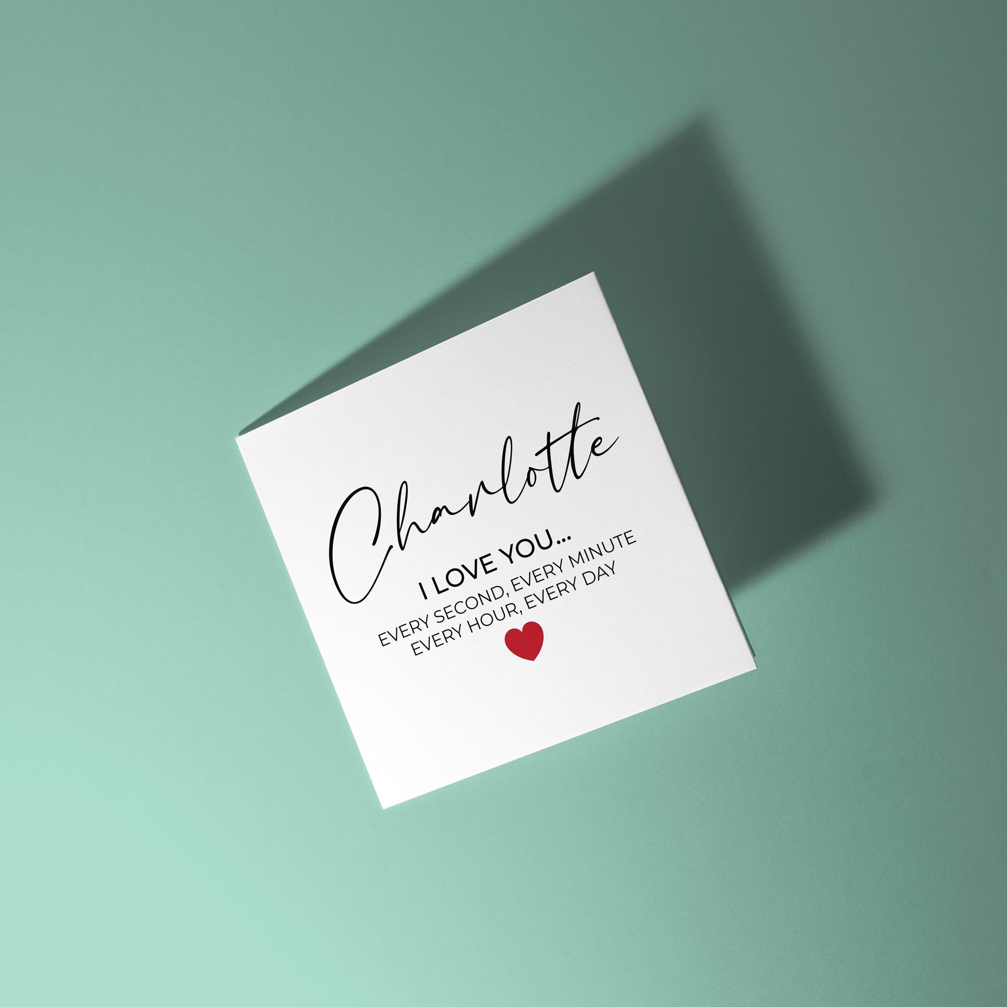 Personalised Love You Poem - Anniversary & Valentine's Day Card