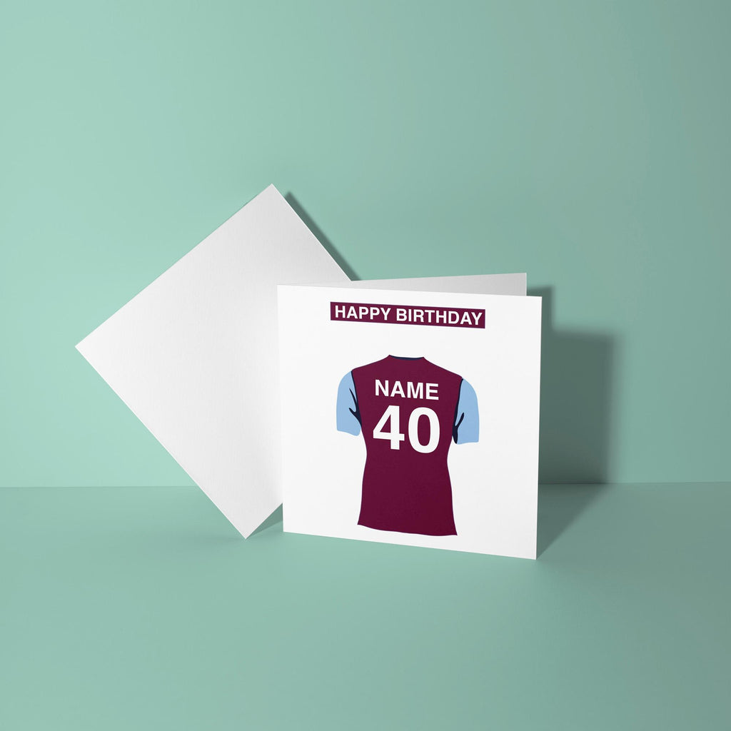 Aston Villa Themed Personalised Birthday Card
