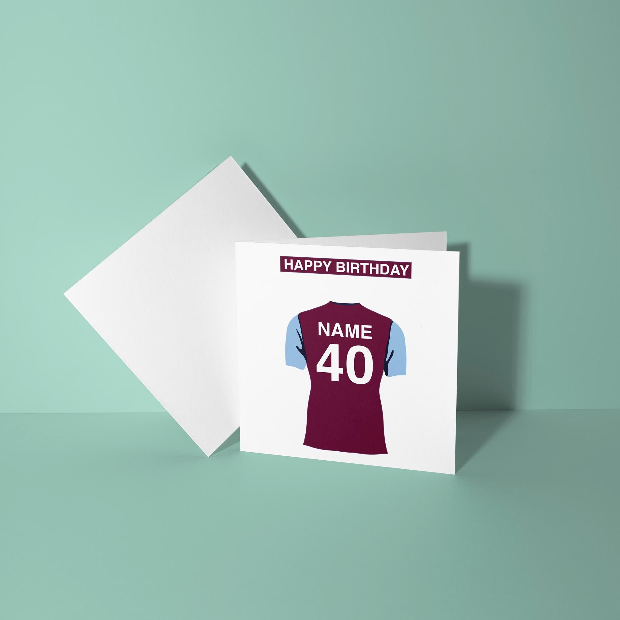 Aston Villa Themed Personalised Birthday Card