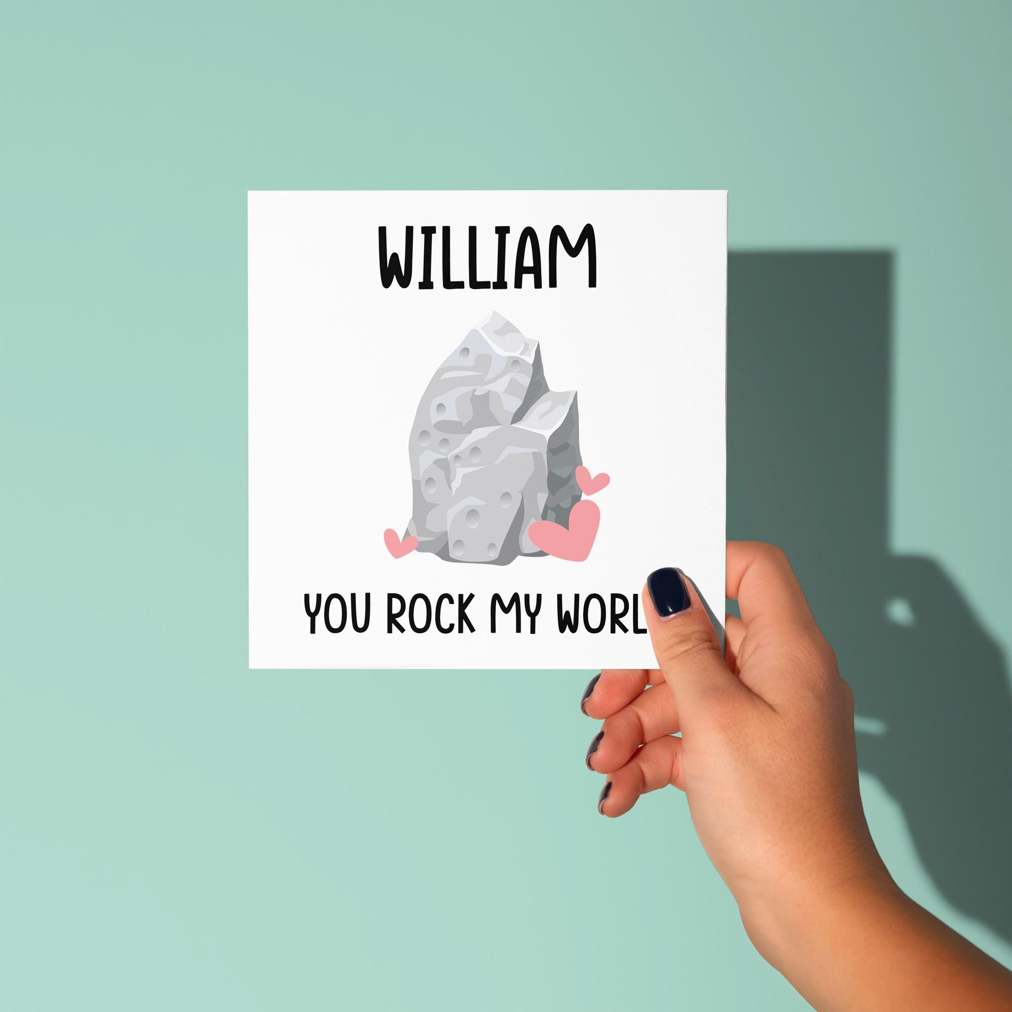 Personalised You Rock My World - Anniversary & Valentine's Day Card