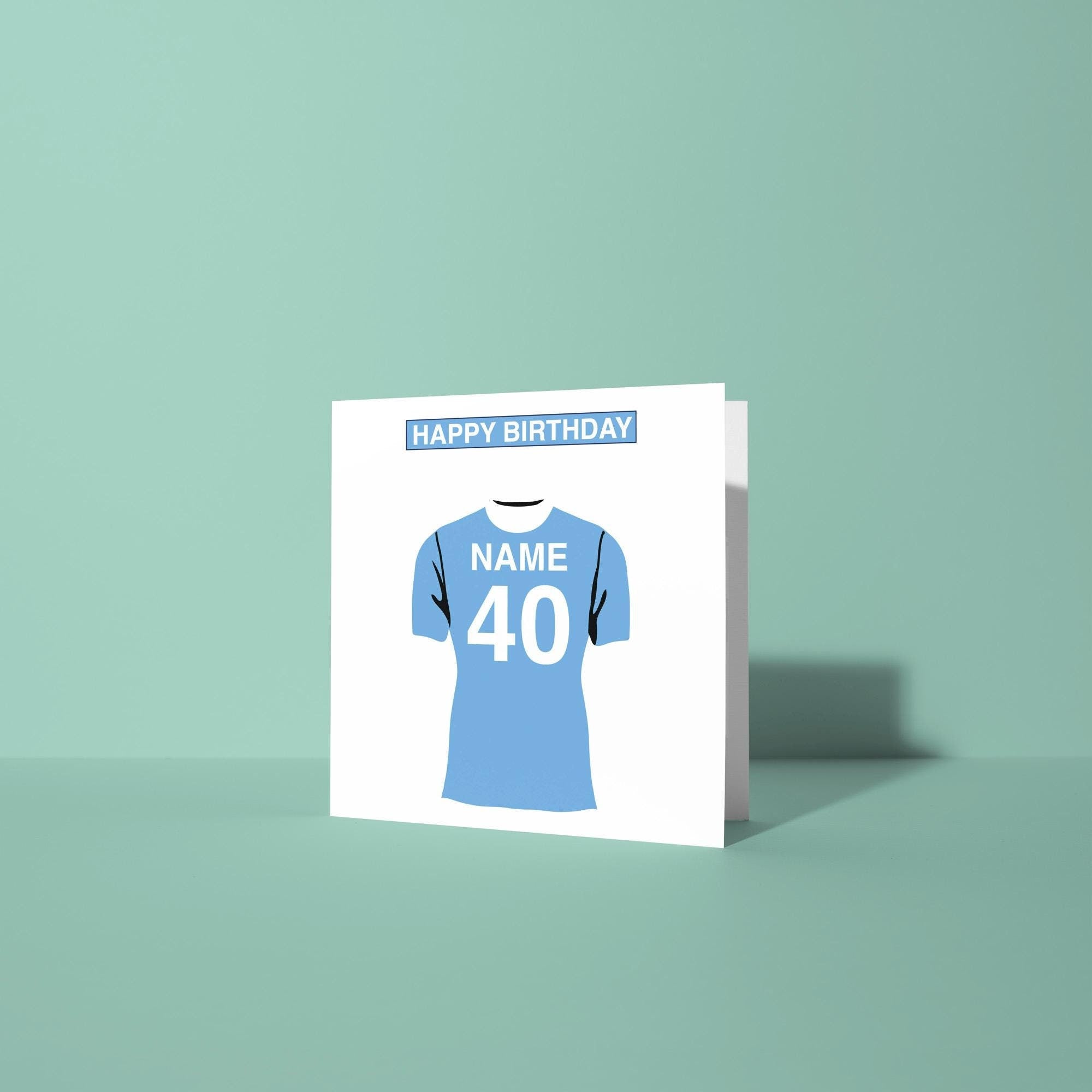 Manchester City Themed Personalised Birthday Card