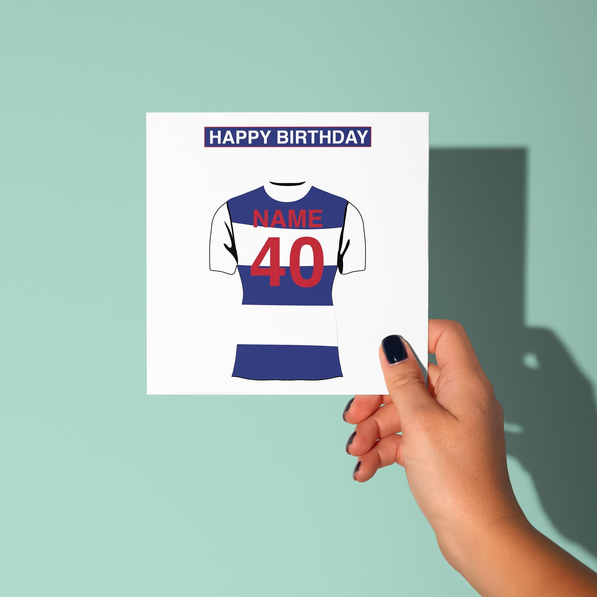 Queens Park Rangers F.C. Themed Personalised Birthday Card