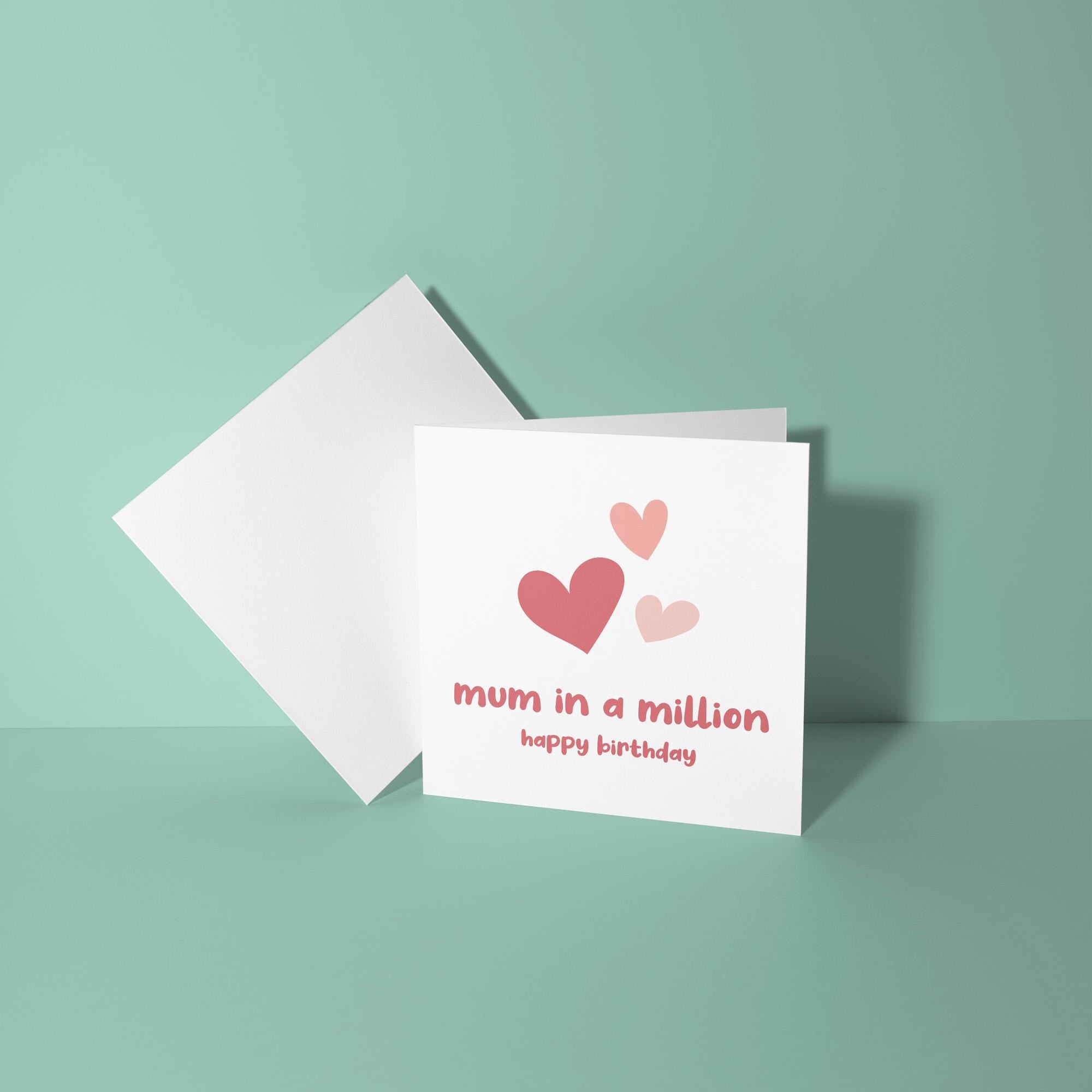 Mum In A Million, Happy Birthday - Birthday Card for Mum
