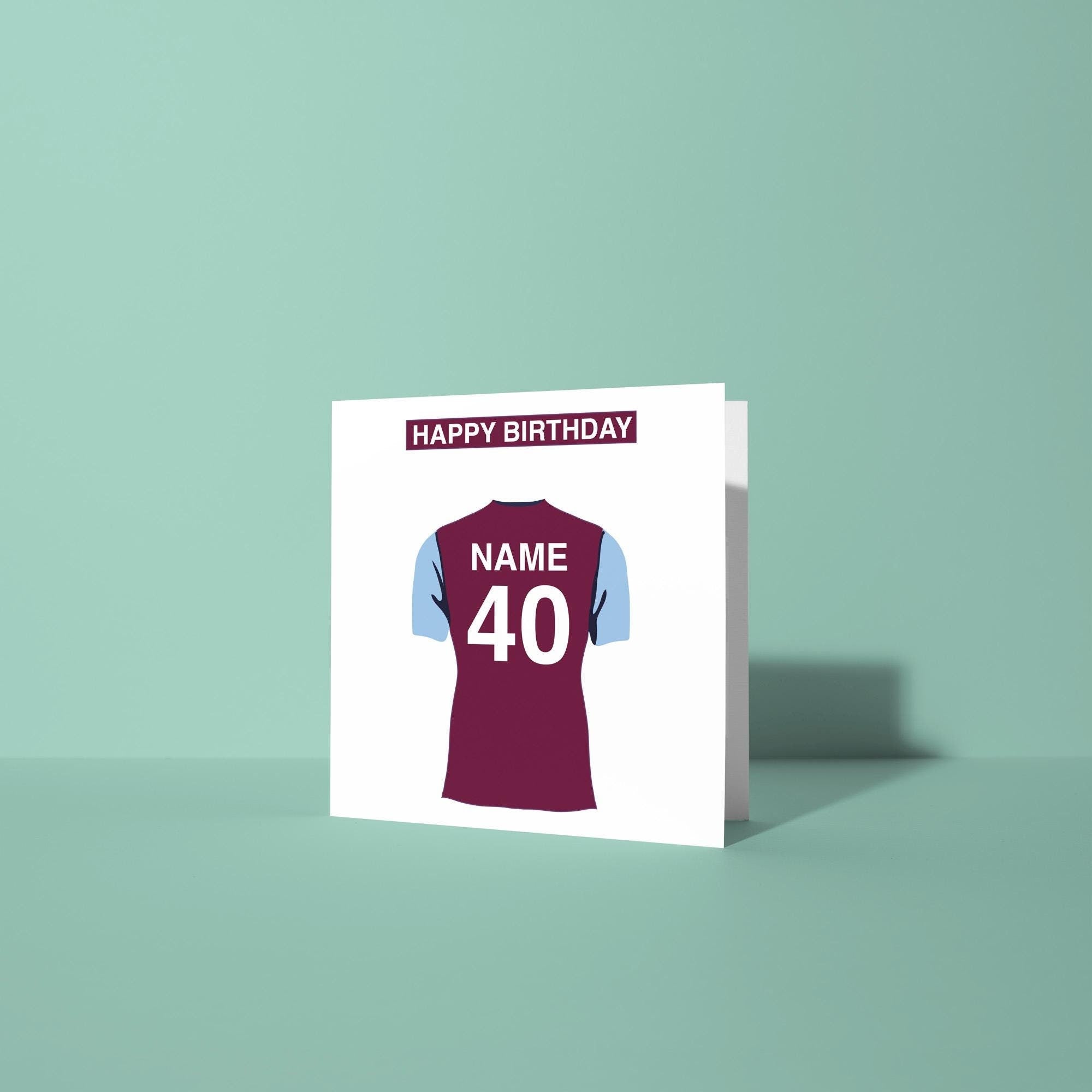Aston Villa Themed Personalised Birthday Card