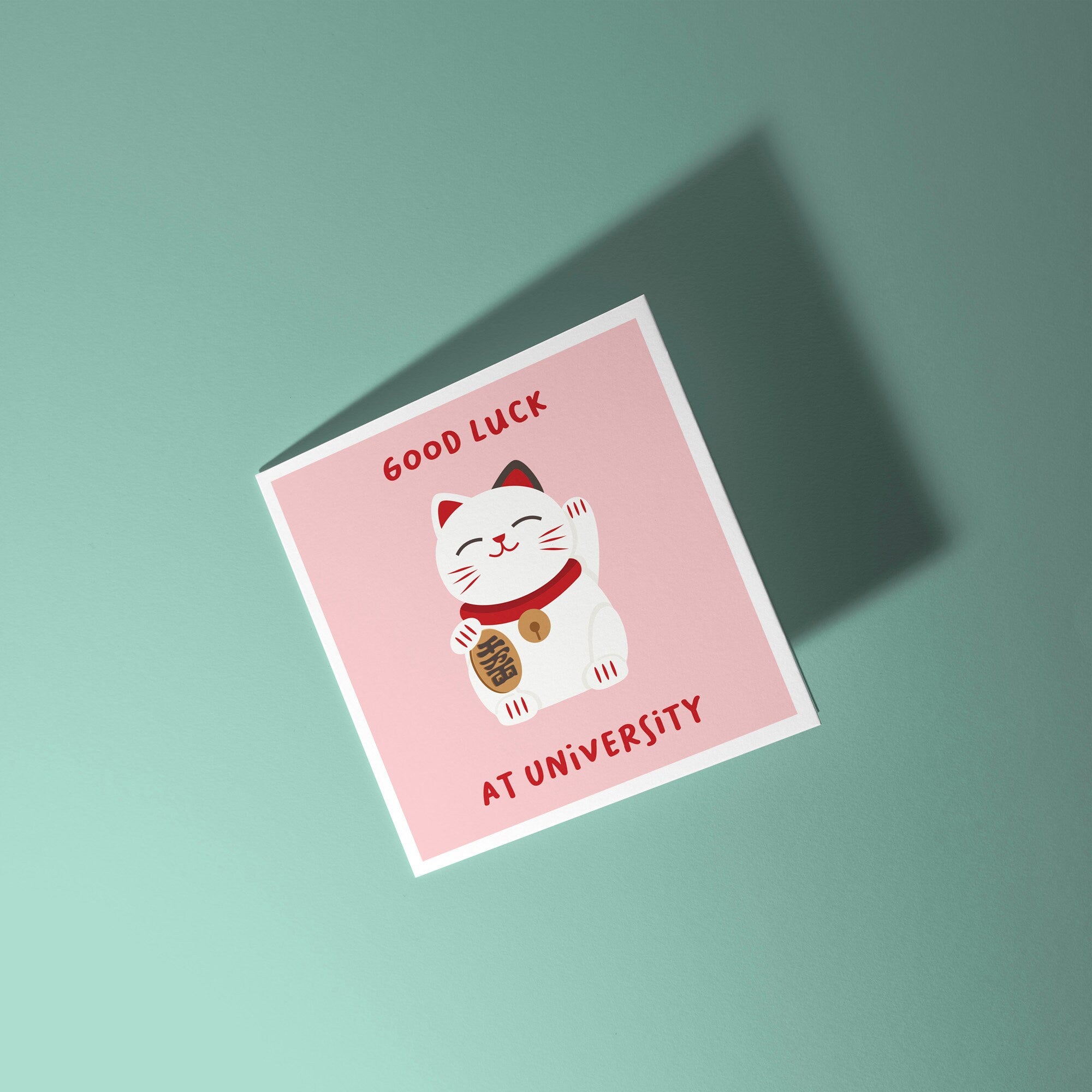 Lucky Fortune Cat - Good Luck At University Card