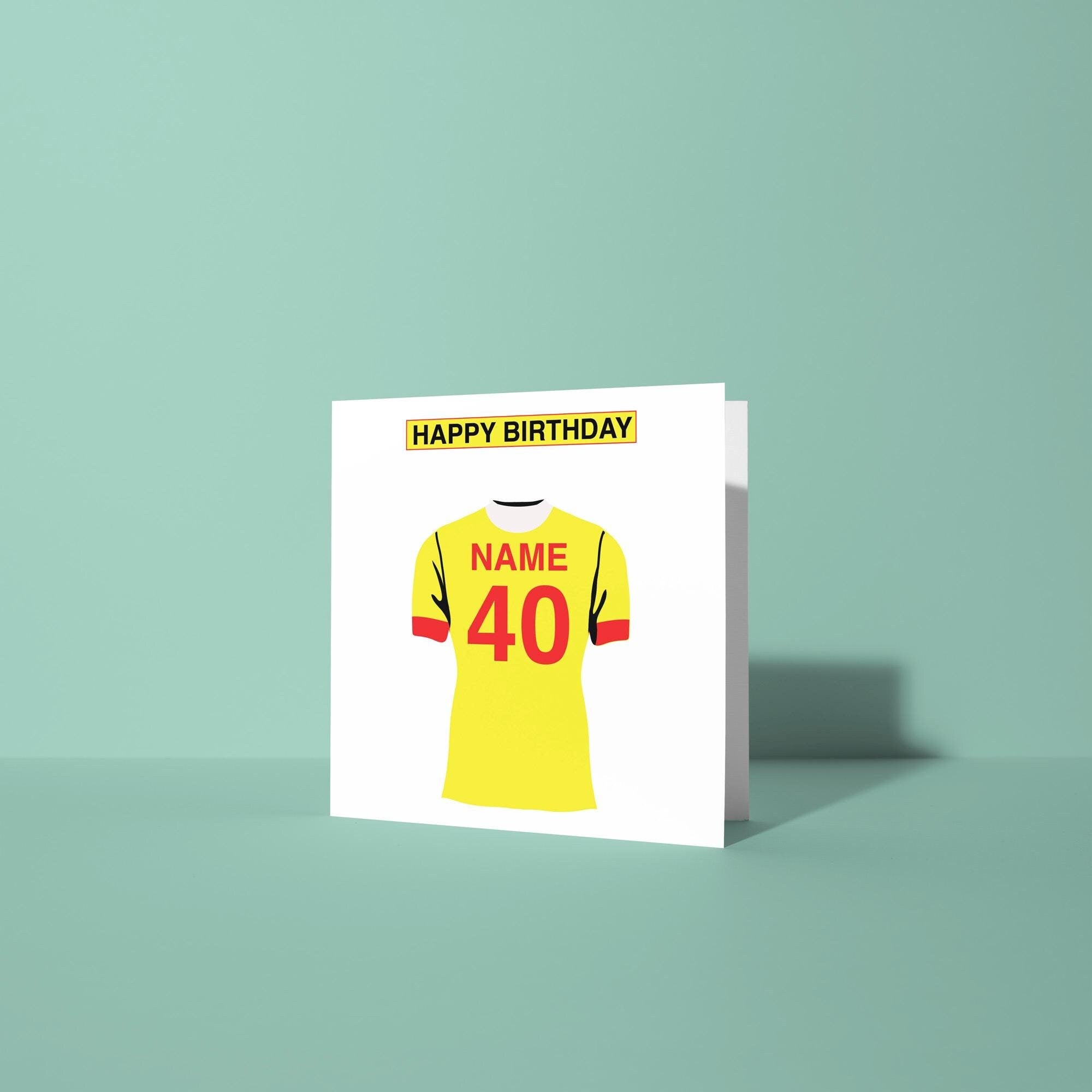 Watford F.C. Themed Personalised Birthday Card