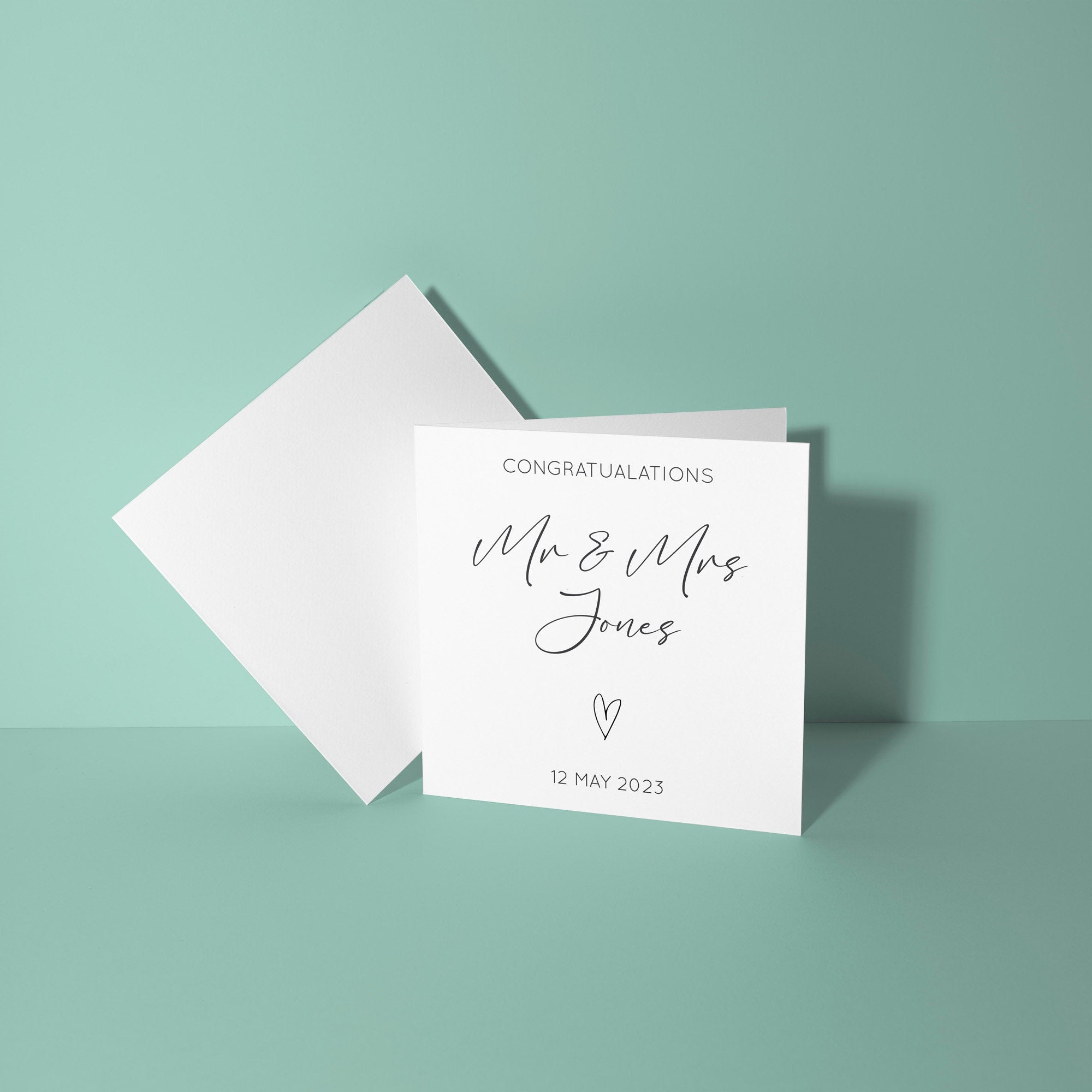 Congratulations Personalised Date - Wedding Card