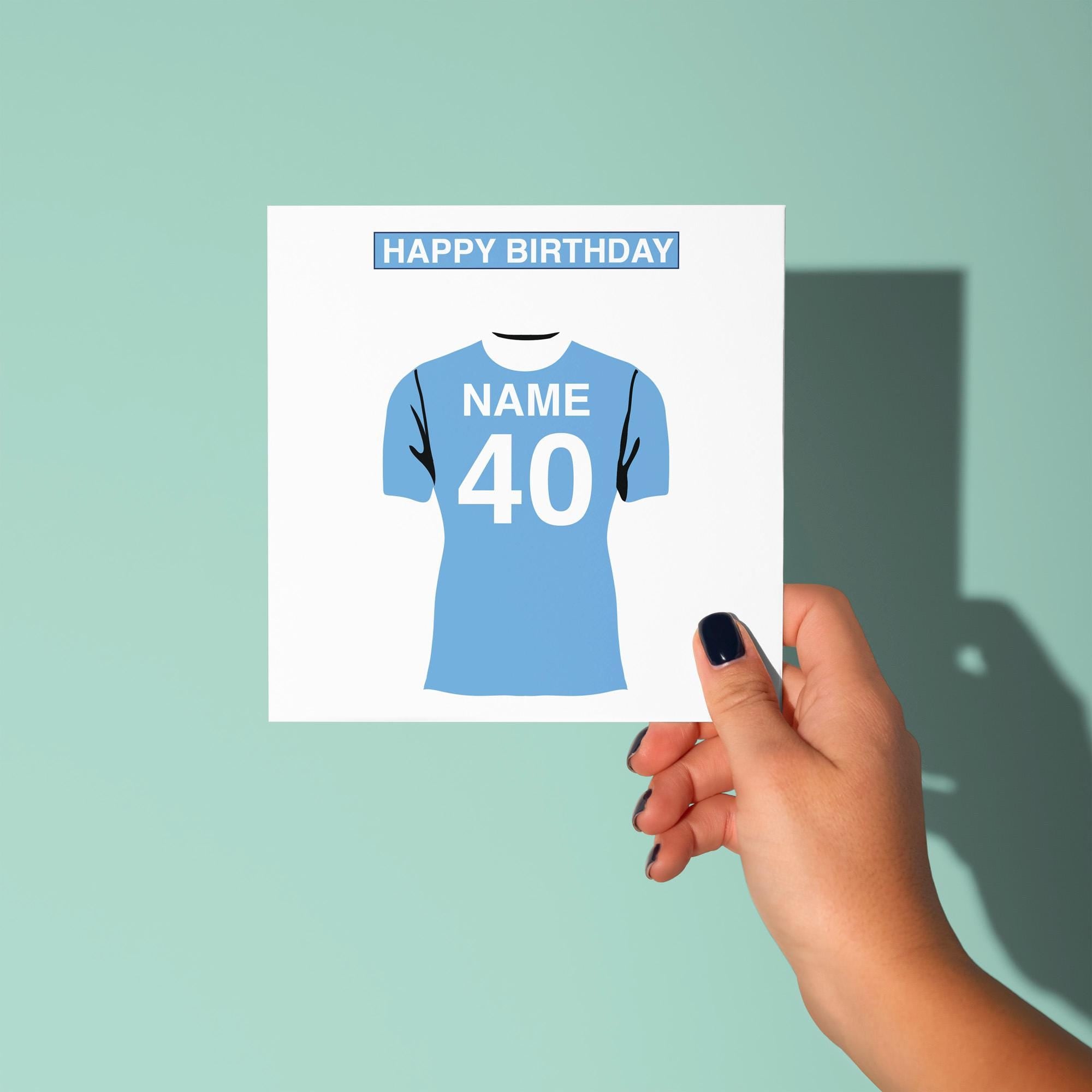 Manchester City Themed Personalised Birthday Card