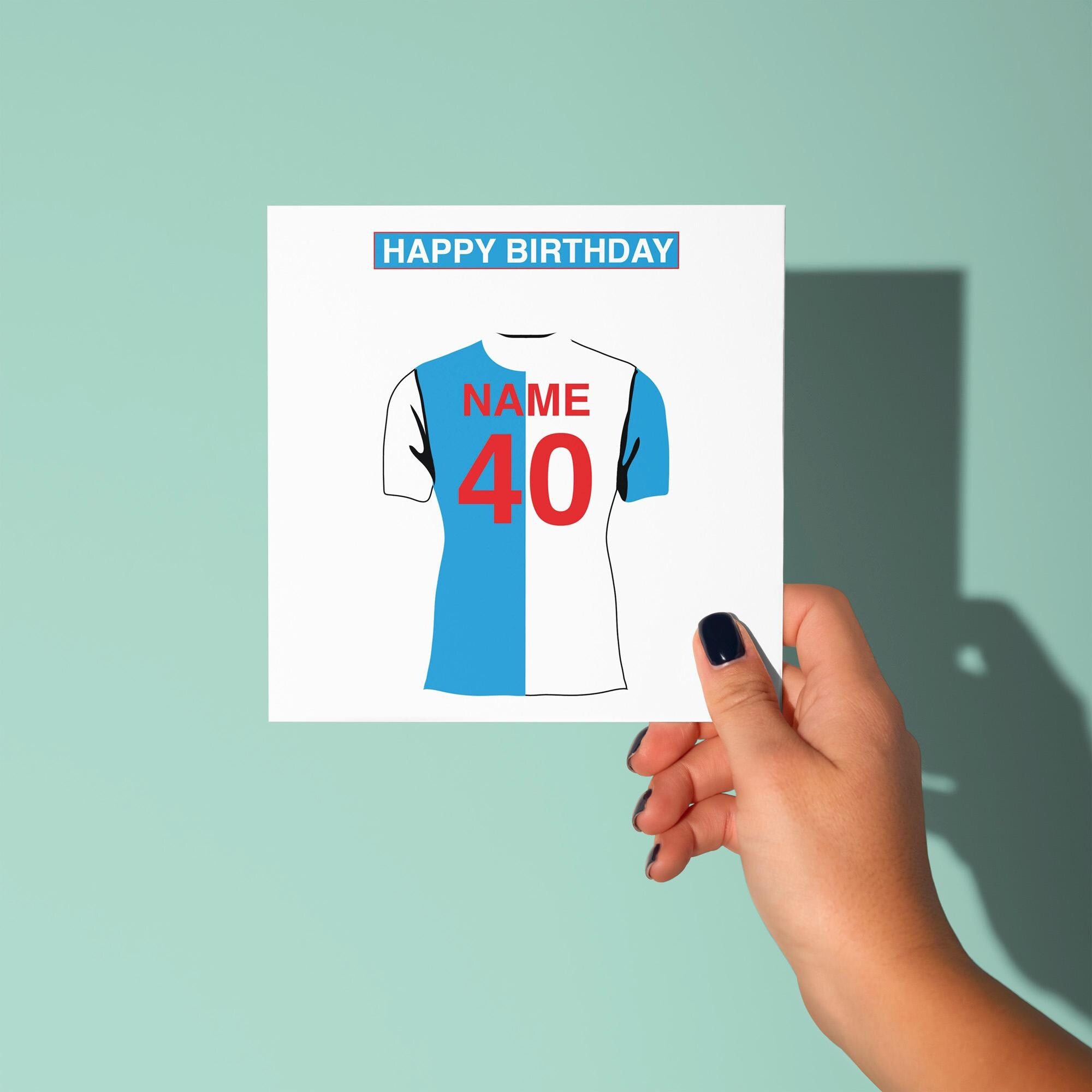 Blackburn Rovers F.C. Themed Personalised Birthday Card