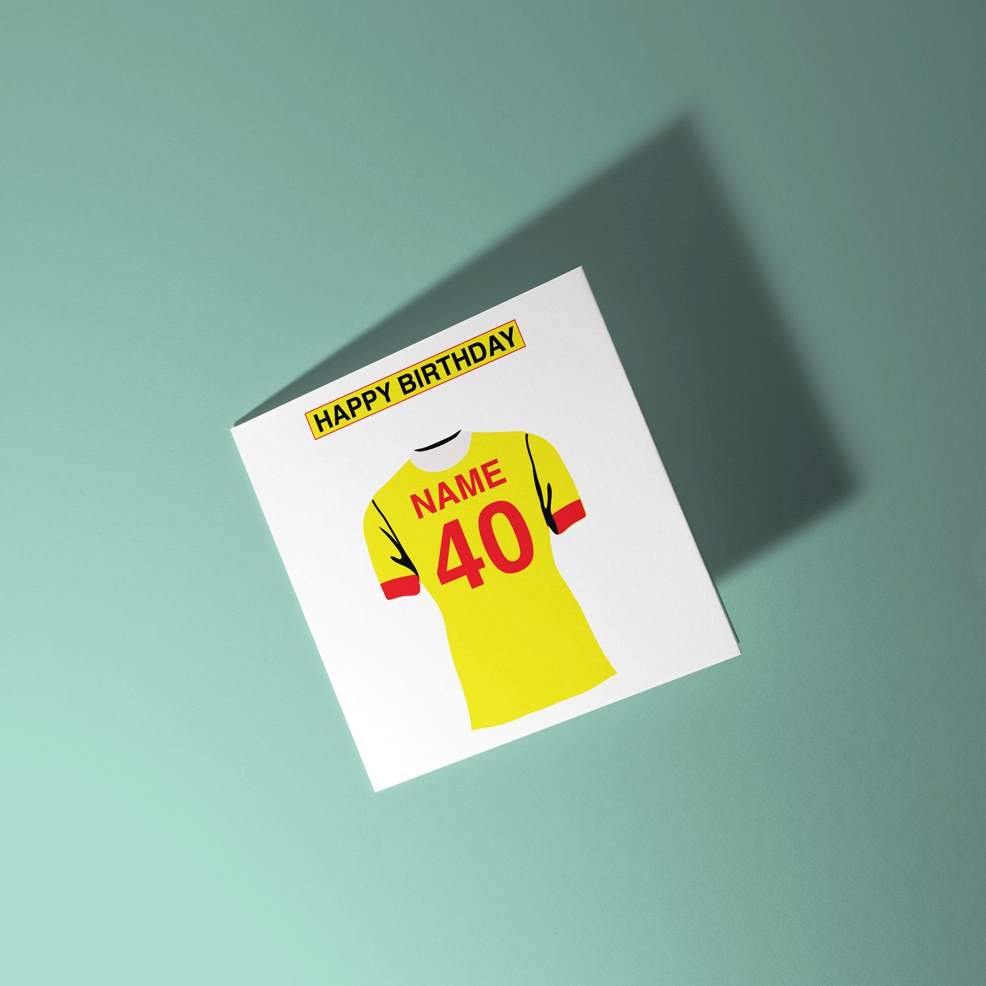 Watford F.C. Themed Personalised Birthday Card