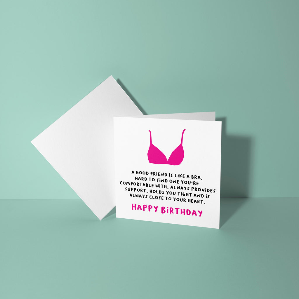 Best Friends are Like a Bra - Birthday Card for Friend