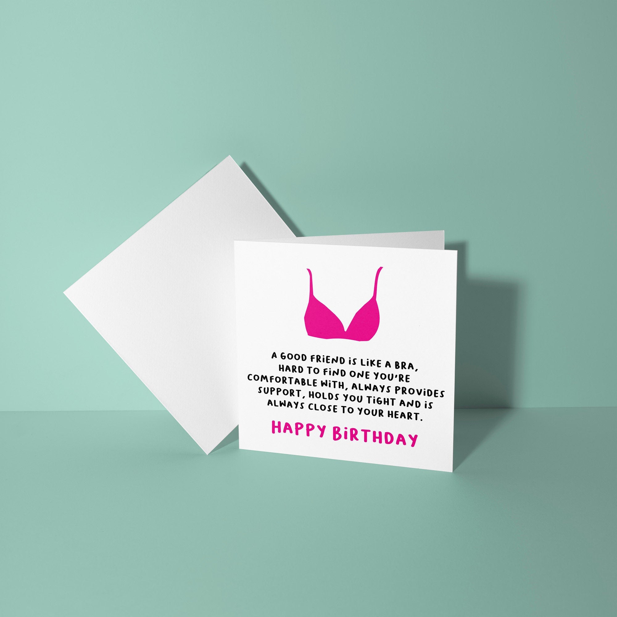 Best Friends are Like a Bra - Birthday Card for Friend