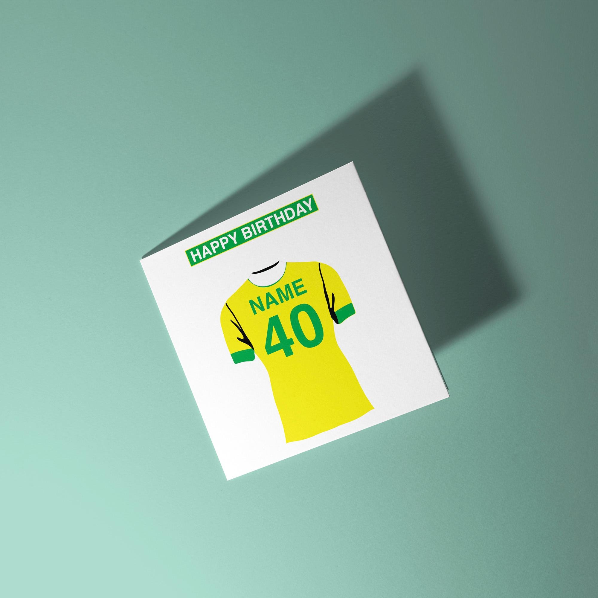 Norwich City F.C. Themed Personalised Birthday Card