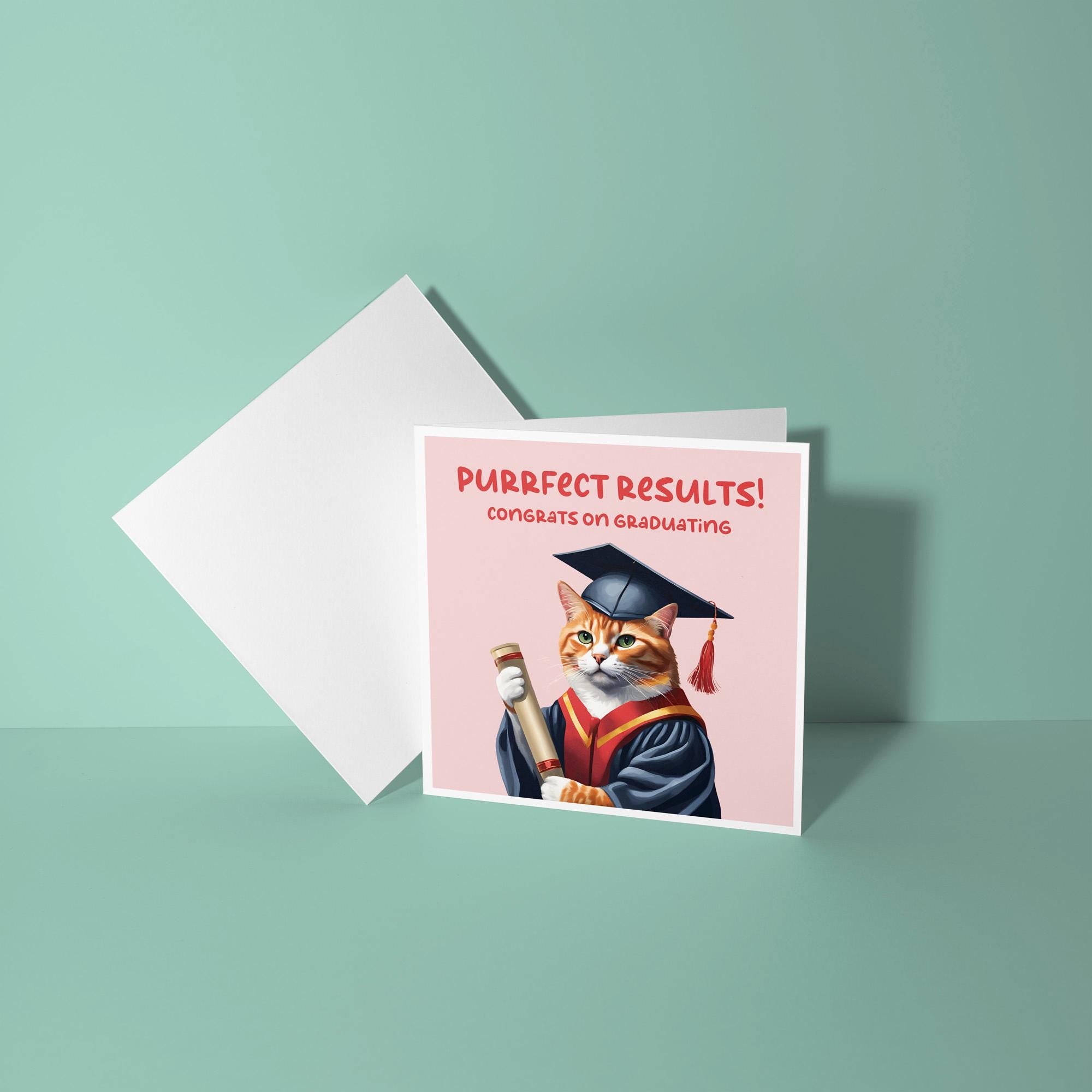 Purrfect Results - Graduation Congratulations Card