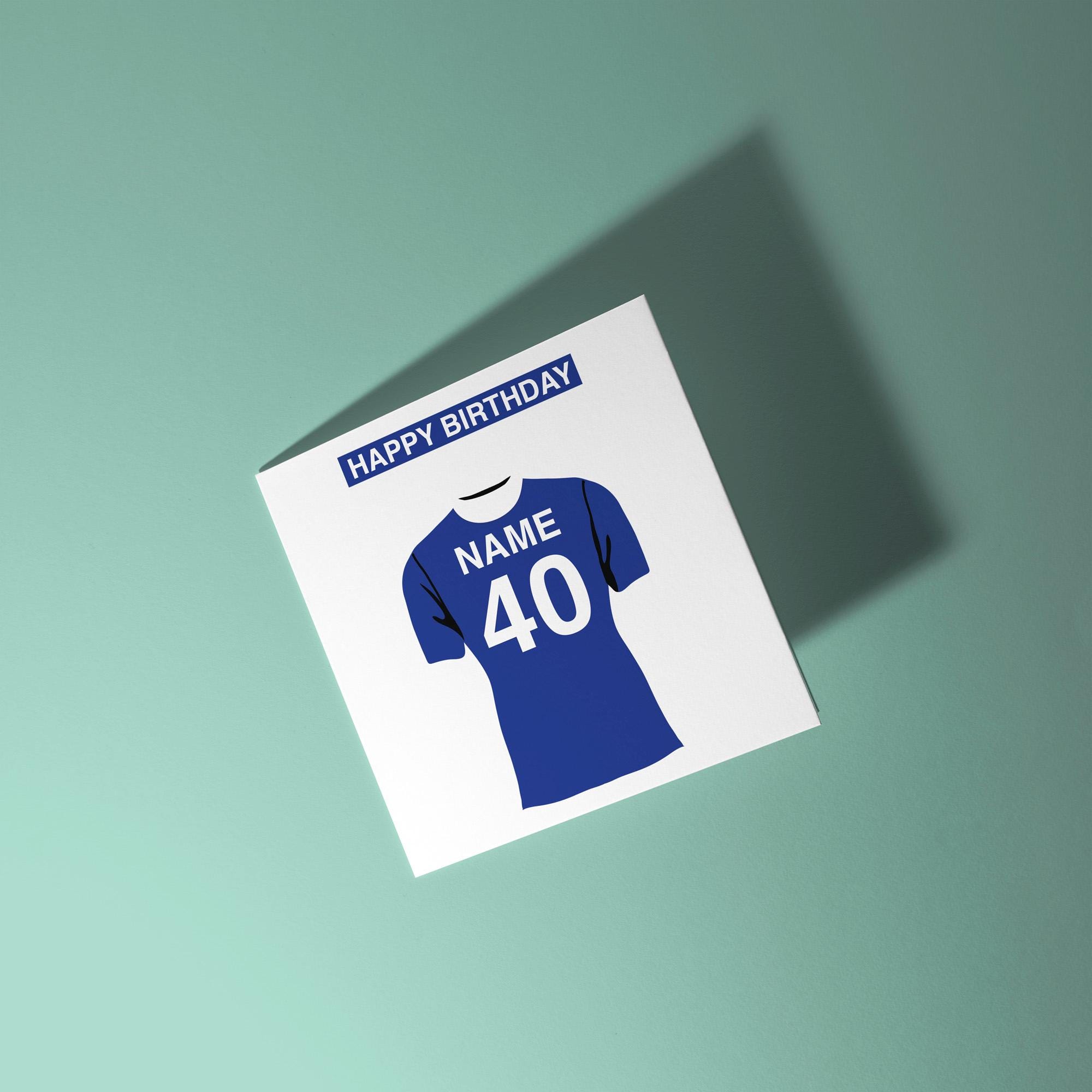 Everton Themed Personalised Birthday Card