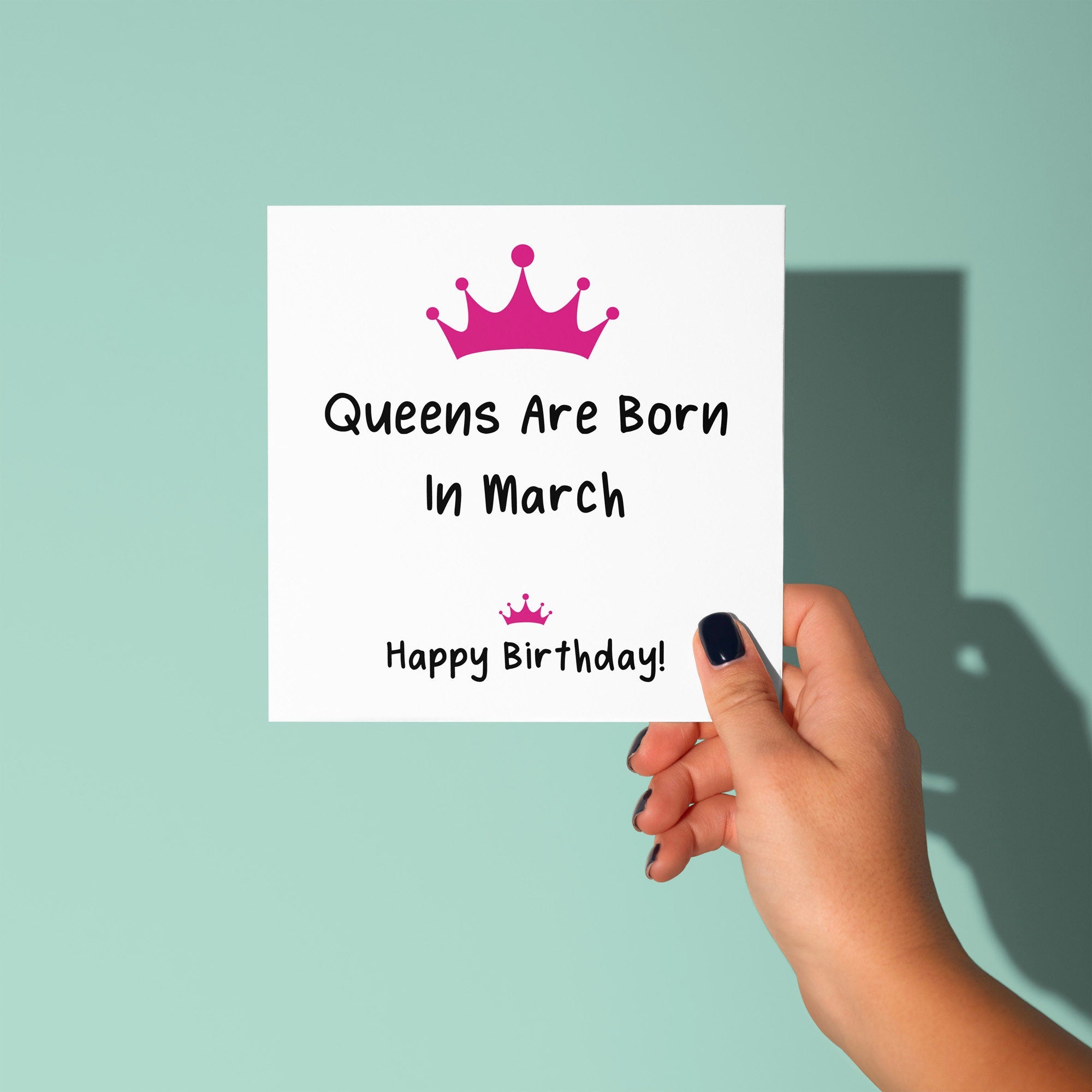 Queens Are Born In - Birthday Card