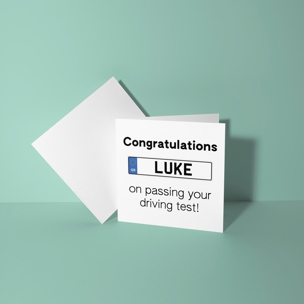 Congratulations Personalised Licence Plate - Congratulations On Passing Your Driving Test Card