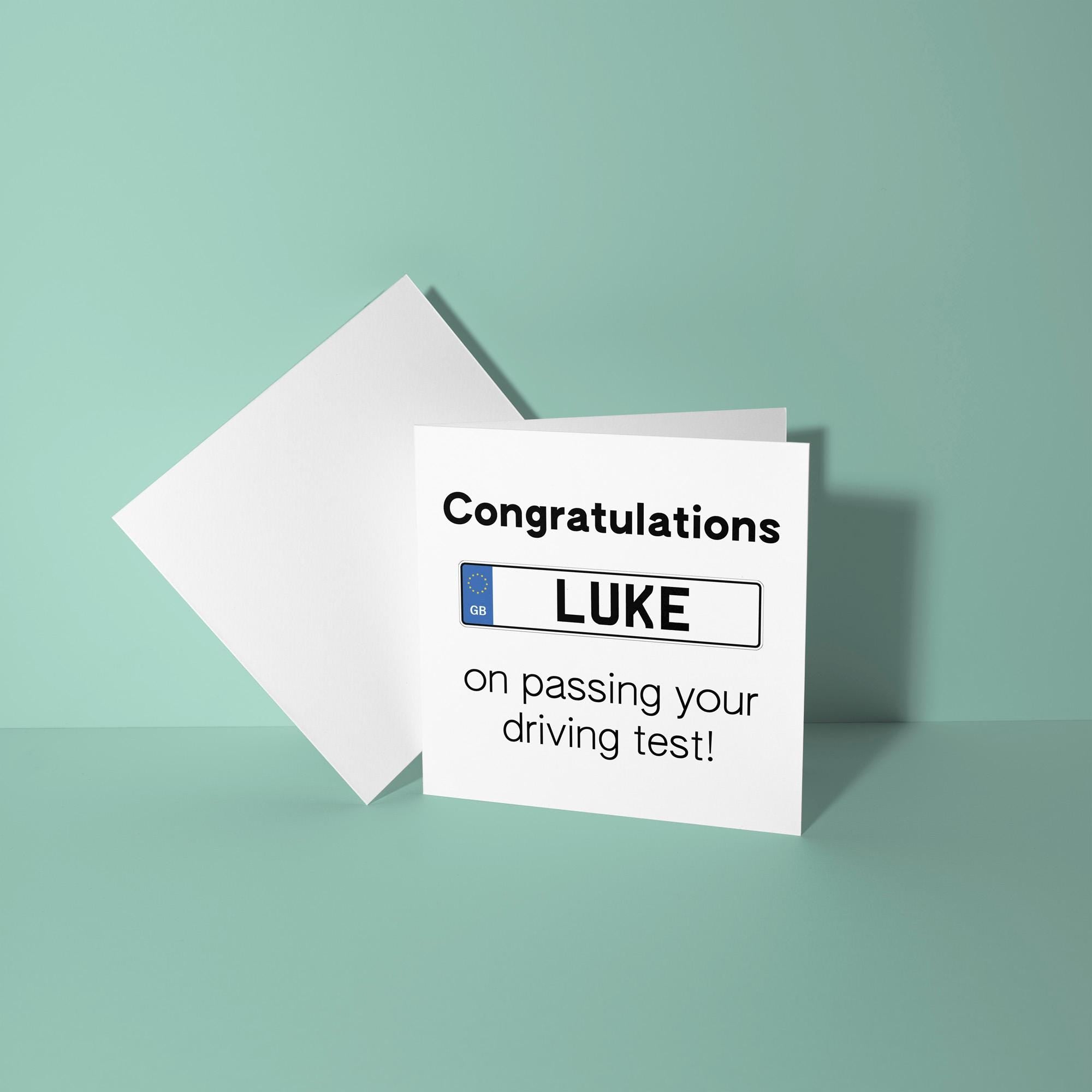 Congratulations Personalised Licence Plate - Congratulations On Passing Your Driving Test Card