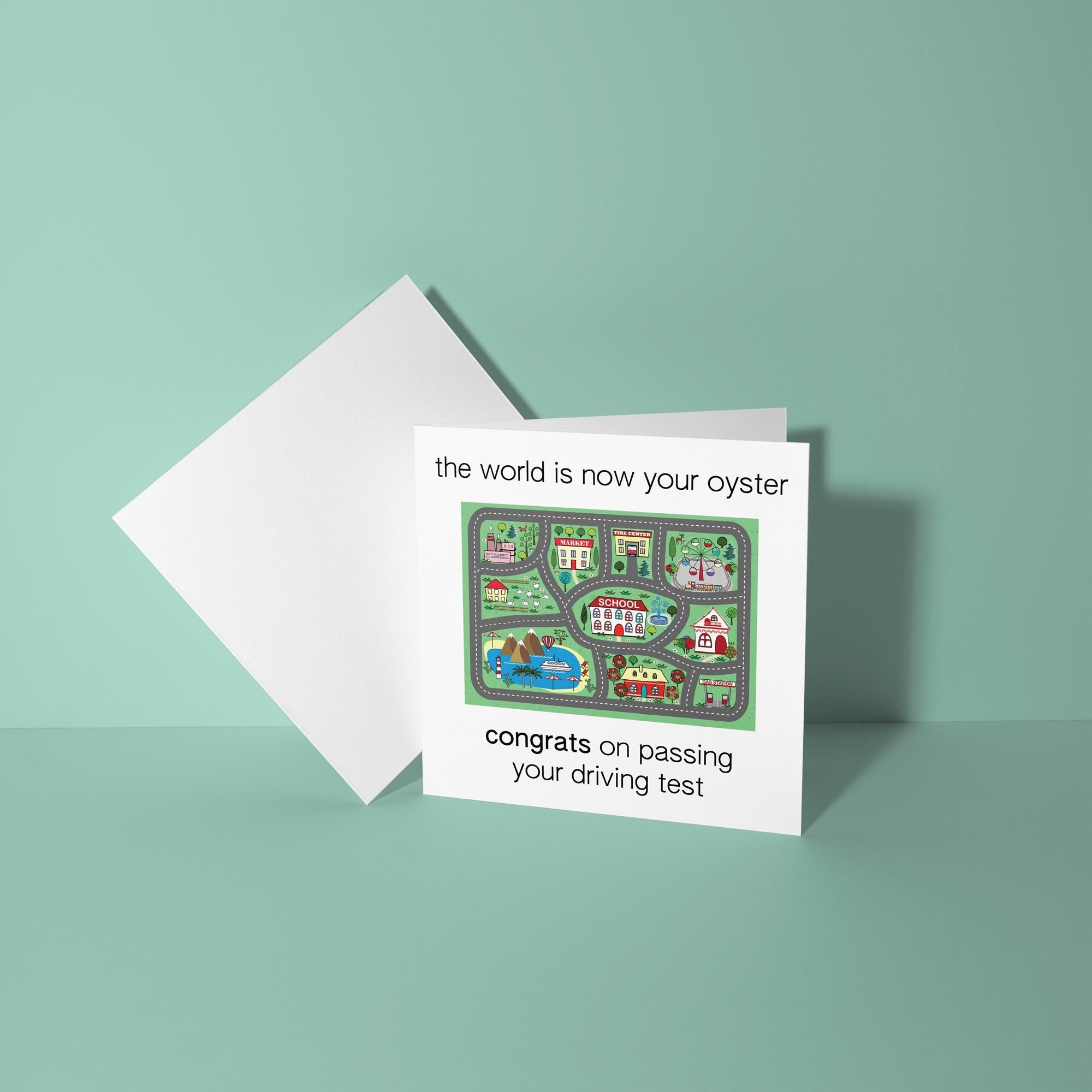 The World Is Now Your Oyster - Congratulations On Passing Your Driving Test Card
