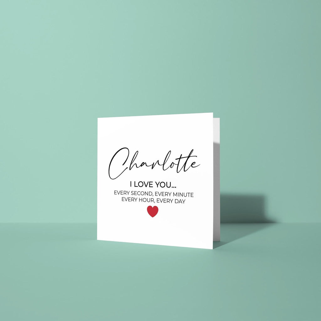 Personalised Love You Poem - Anniversary & Valentine's Day Card