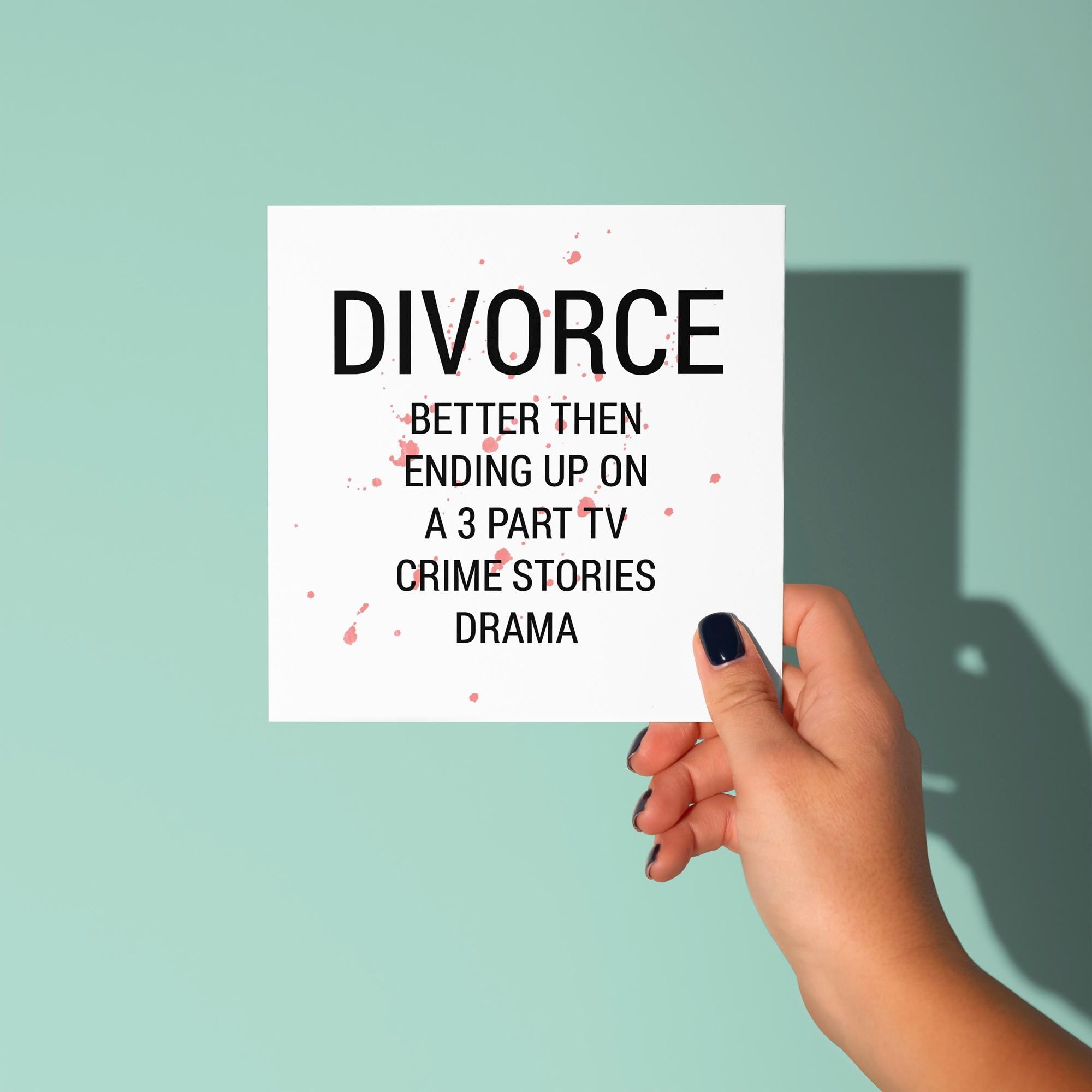 3 Part TV Crime Drama - Divorce Congratulations Card
