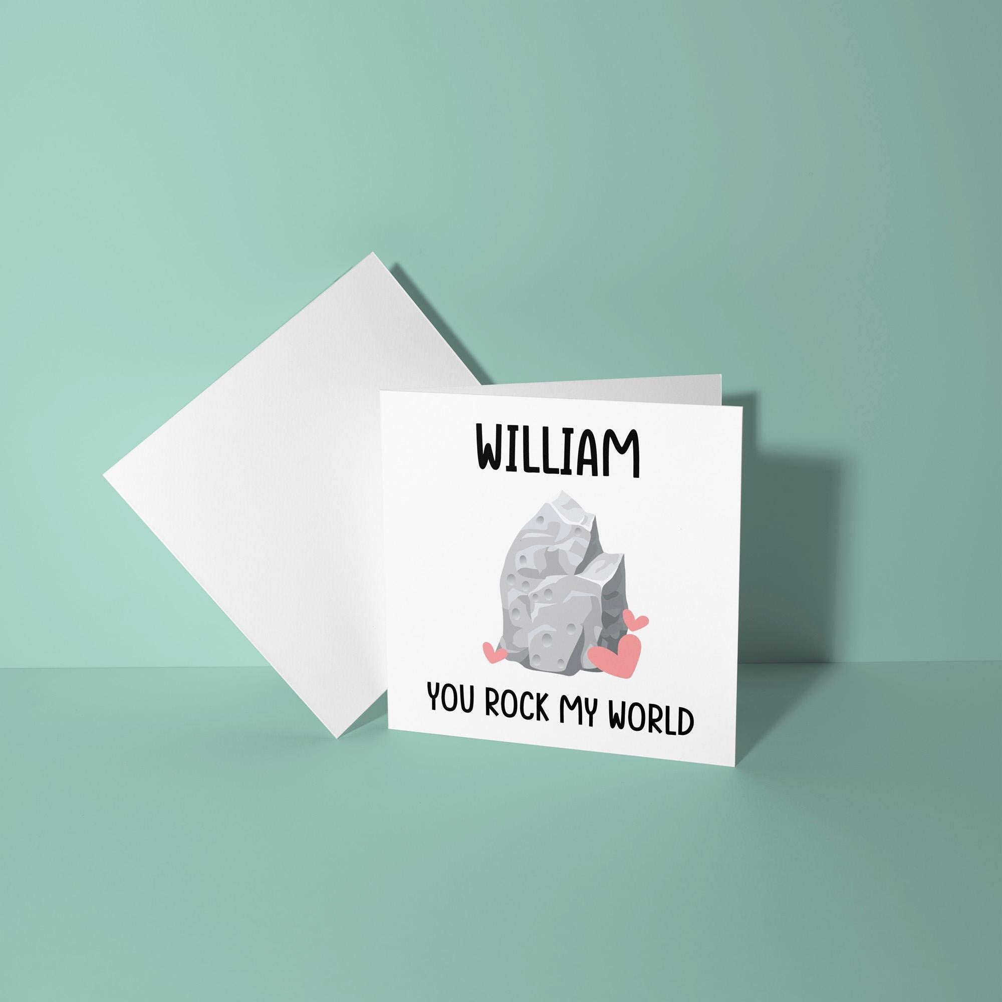 Personalised You Rock My World - Anniversary & Valentine's Day Card