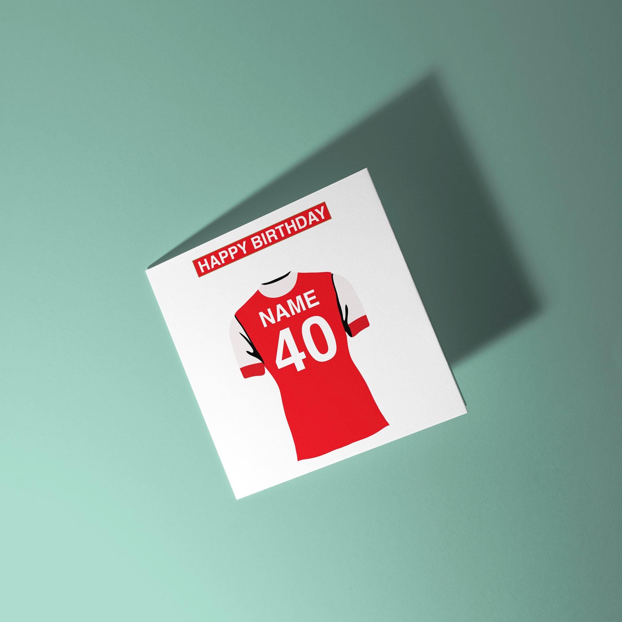 Arsenal Themed Personalised Birthday Card