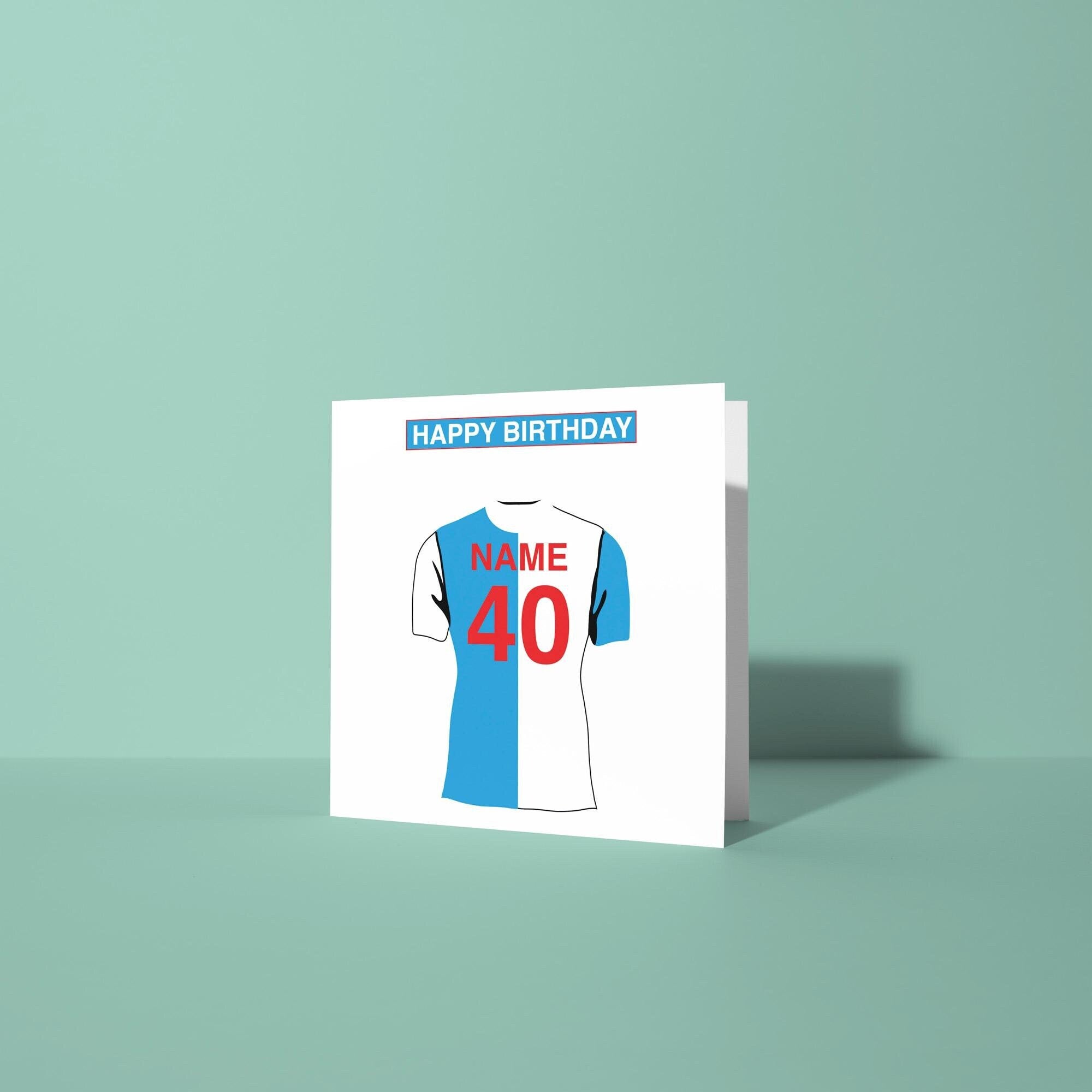 Blackburn Rovers F.C. Themed Personalised Birthday Card