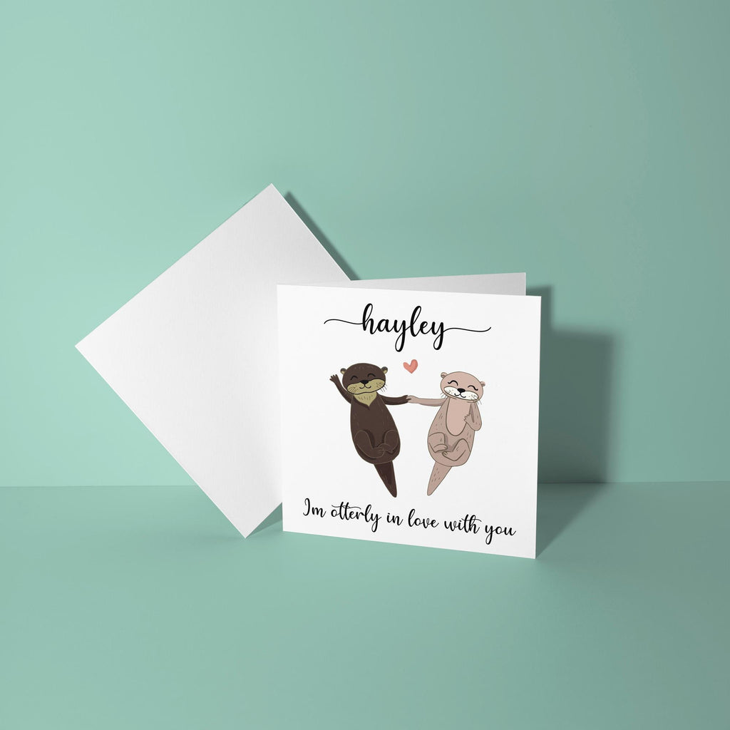 Personalised Otterly In Love Anniversary Card