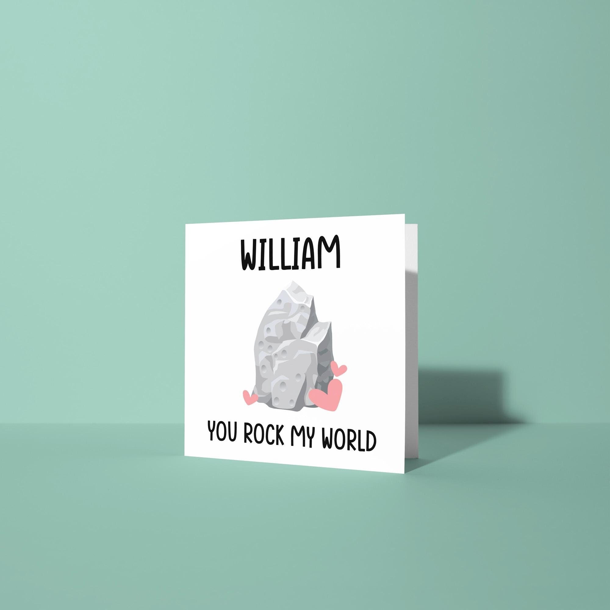 Personalised You Rock My World - Anniversary & Valentine's Day Card