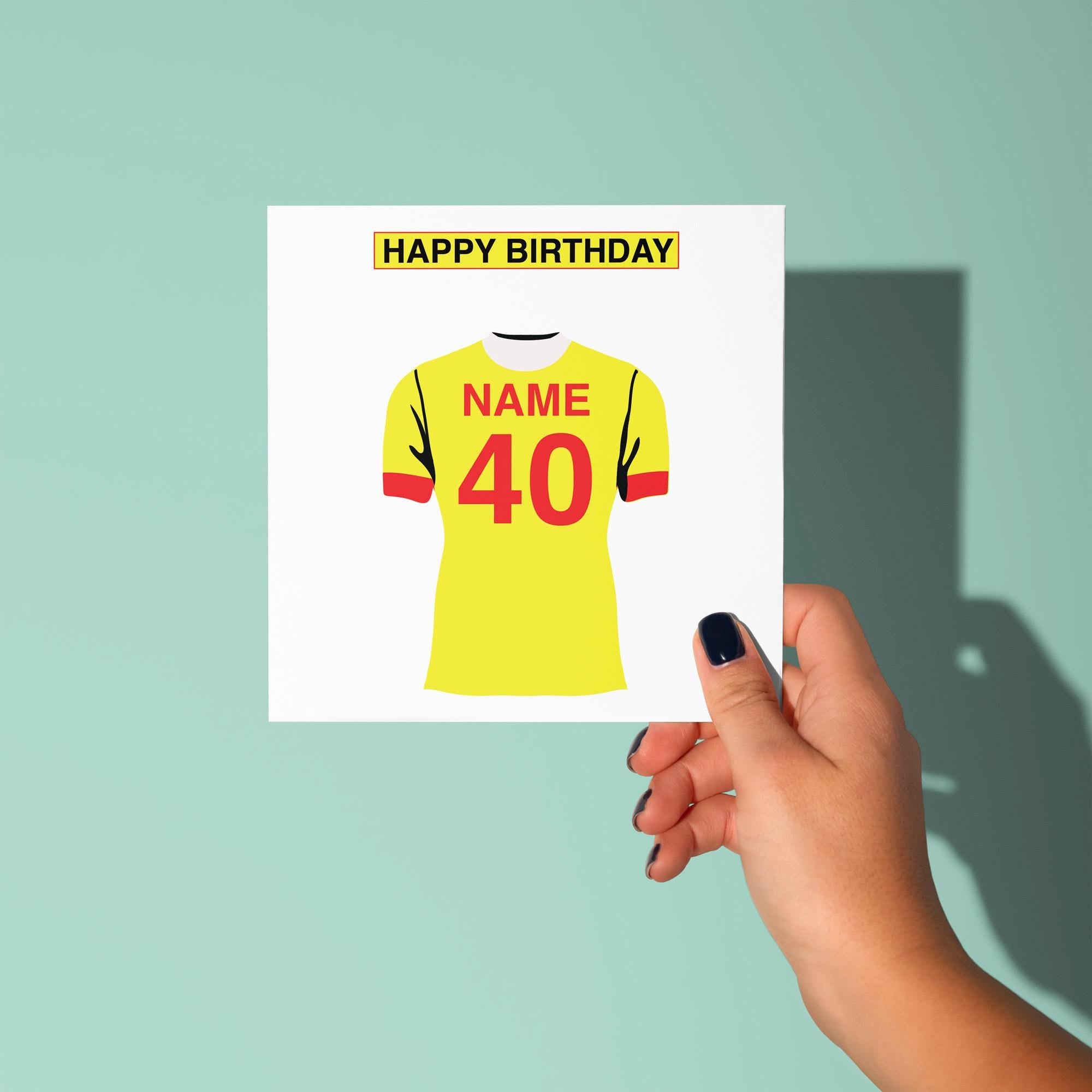 Watford F.C. Themed Personalised Birthday Card