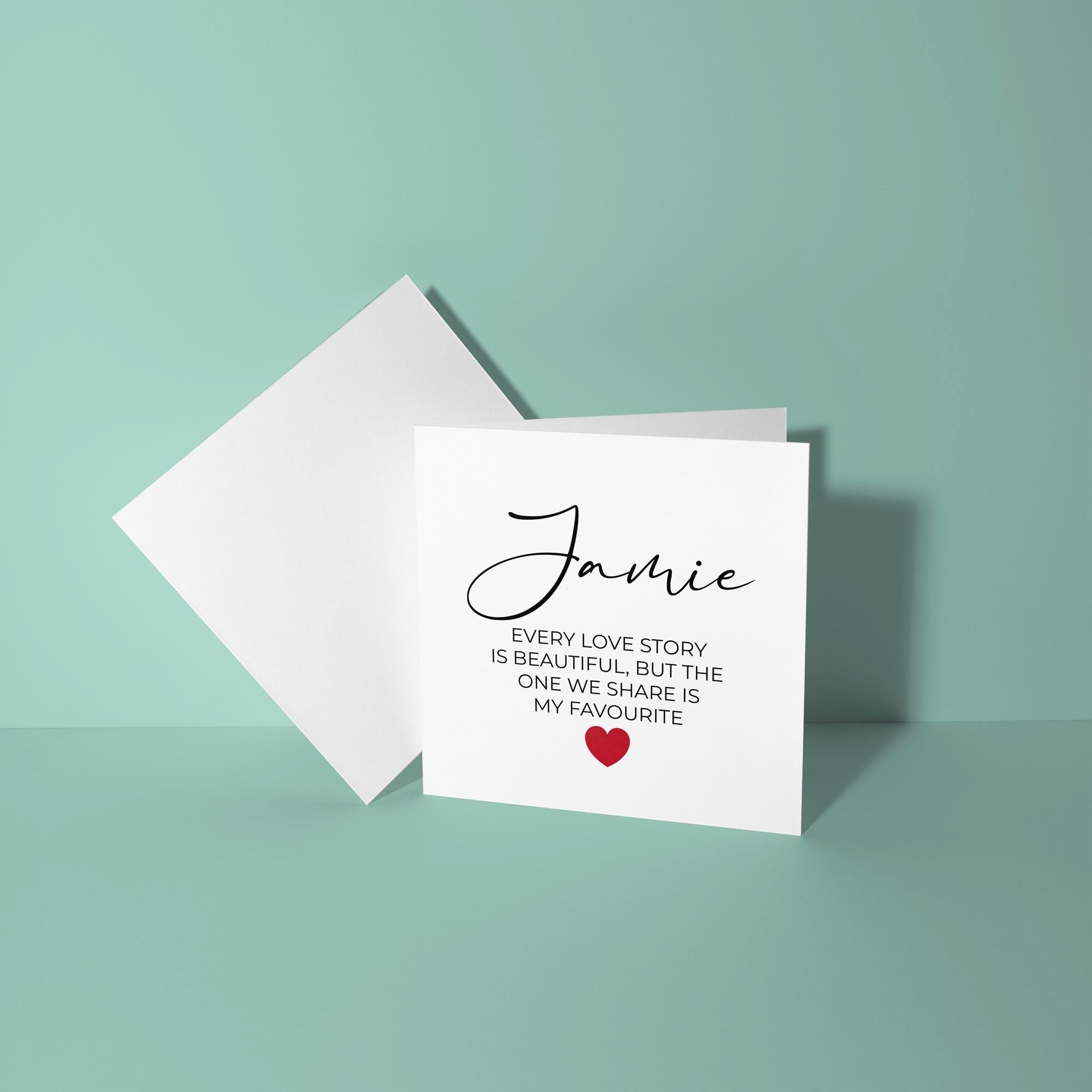 Personalised Love Story Poem - Anniversary & Valentine's Day Card