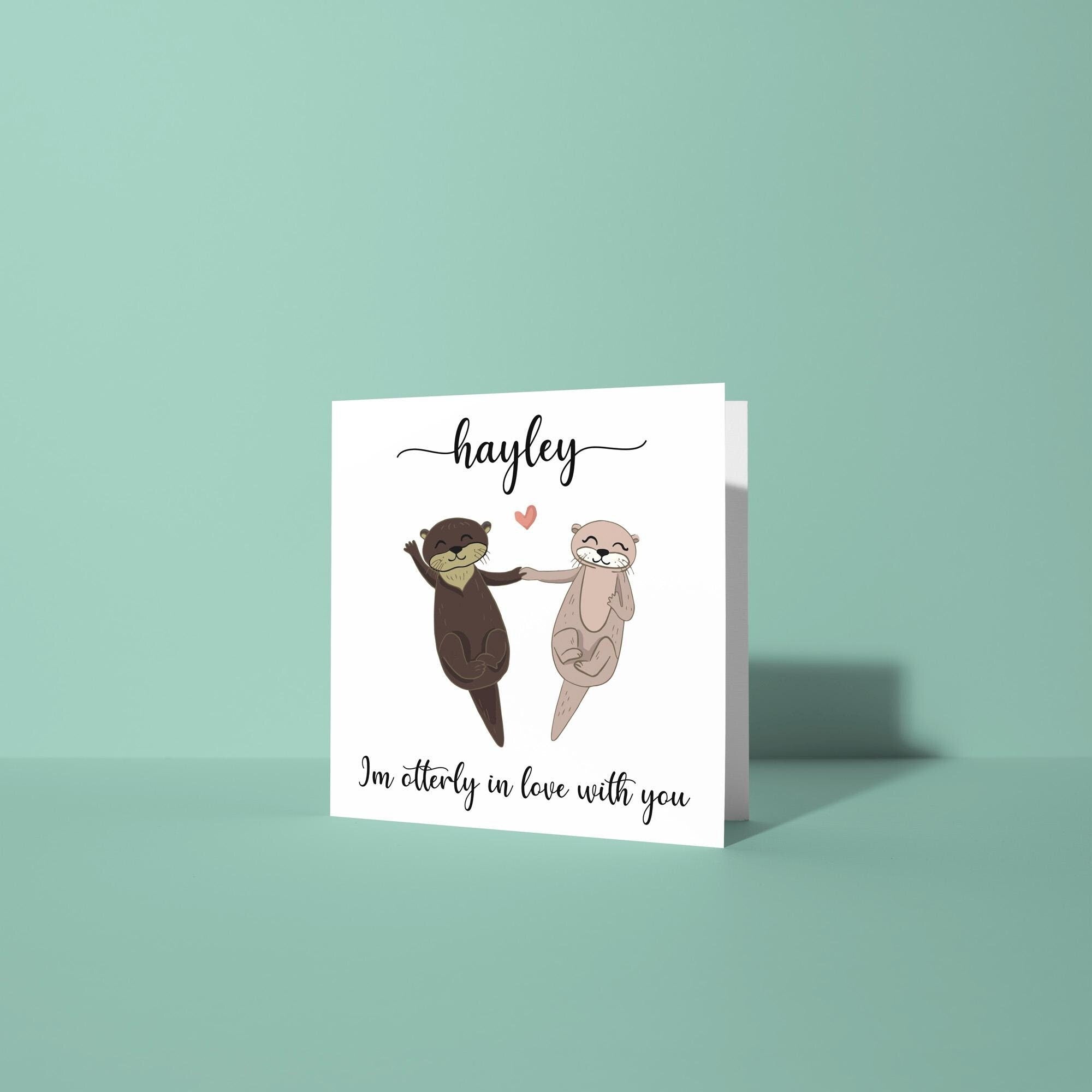 Personalised Otterly In Love Anniversary Card