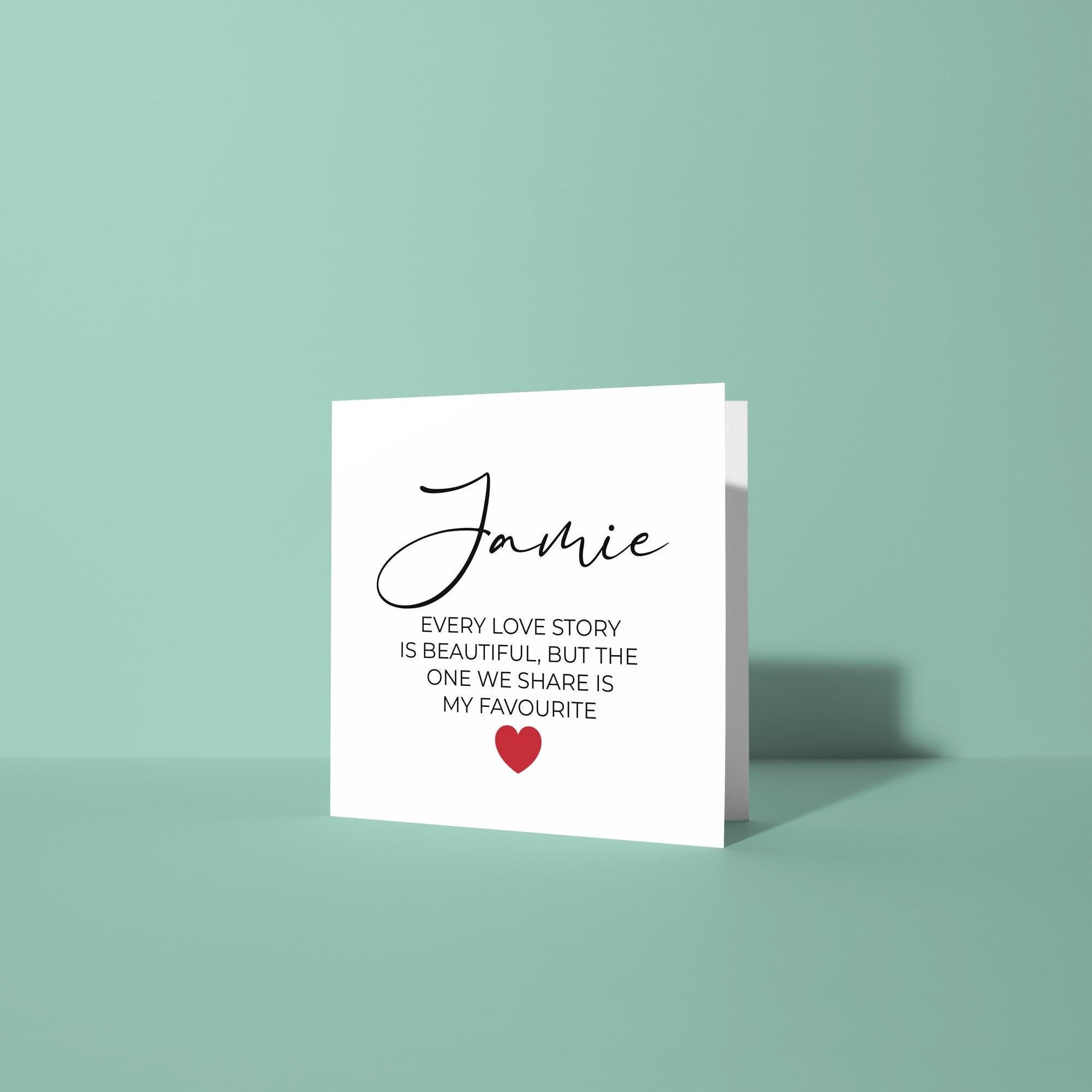 Personalised Love Story Poem - Anniversary & Valentine's Day Card