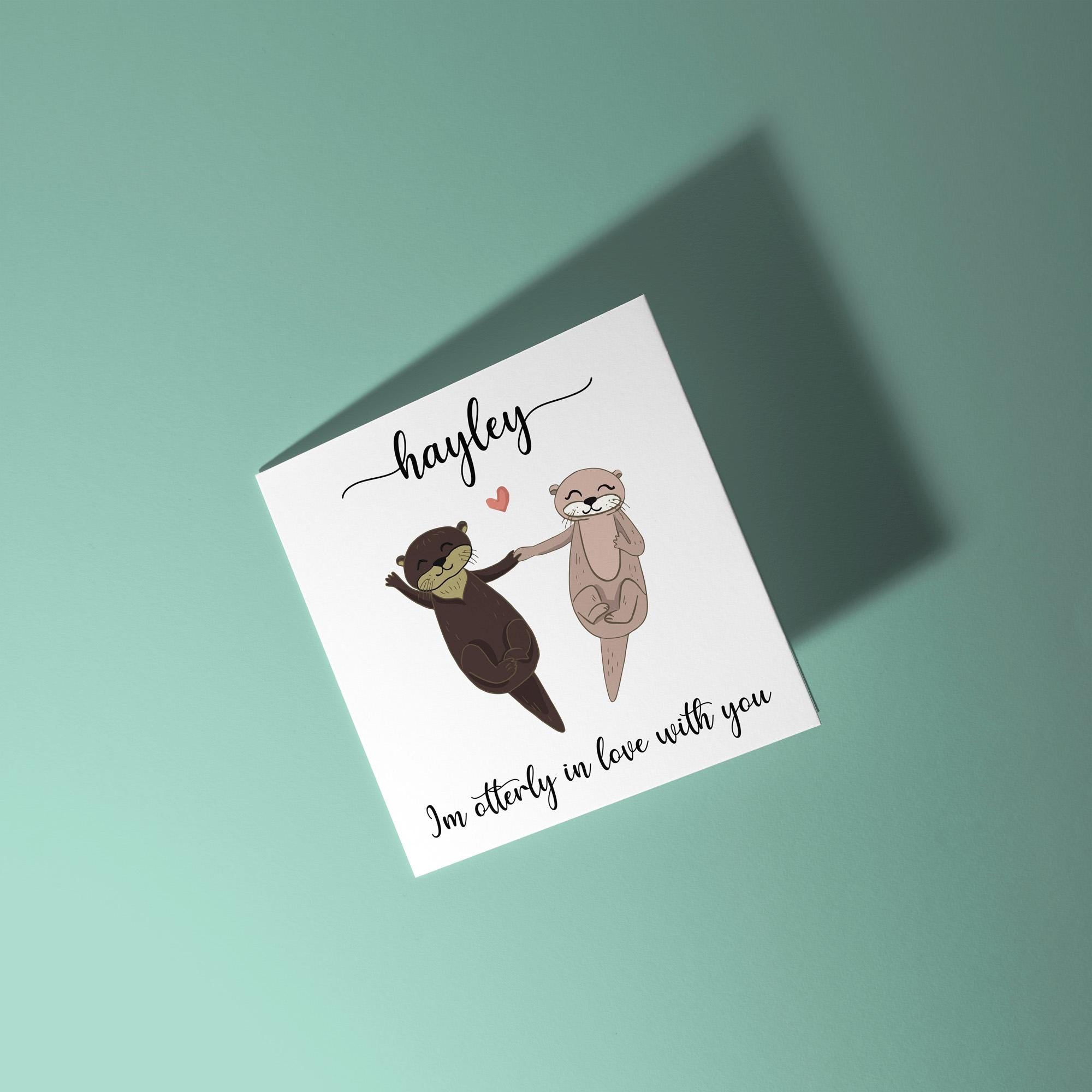Personalised Otterly In Love Anniversary Card