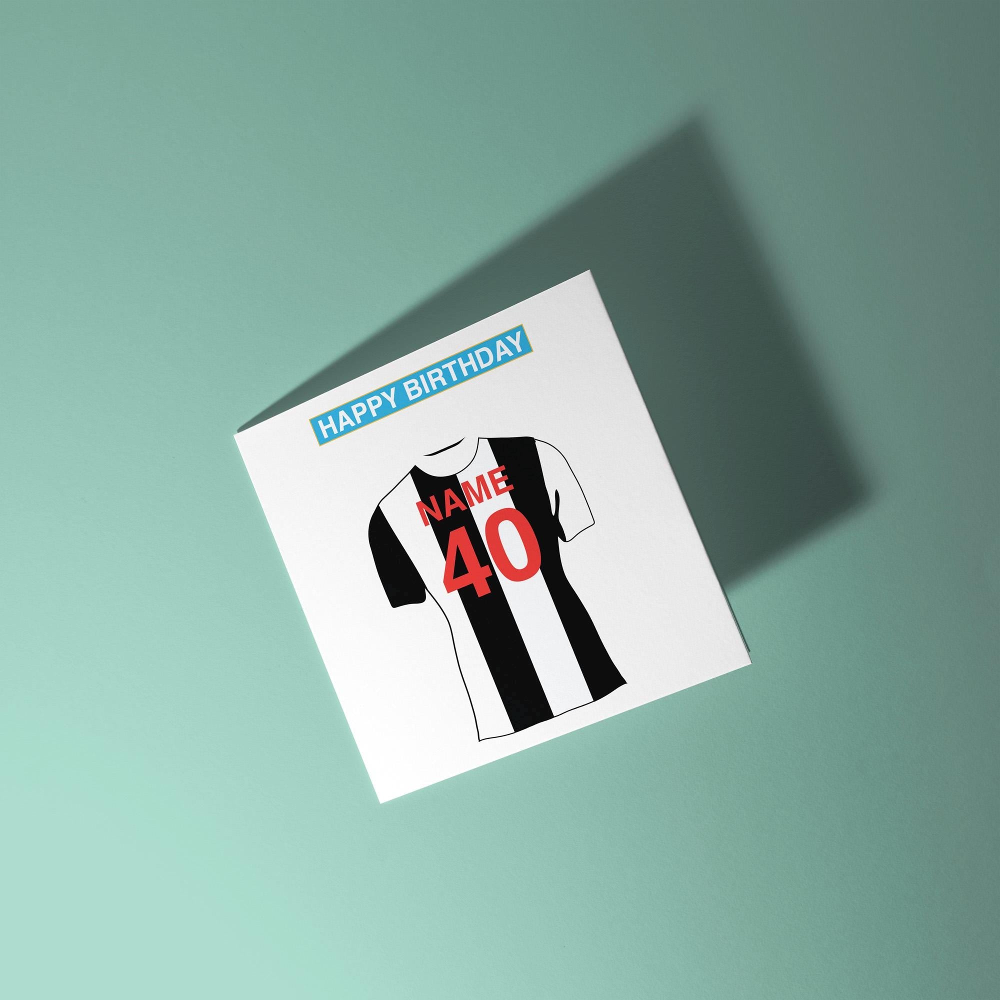 Newcastle United Themed Personalised Birthday Card