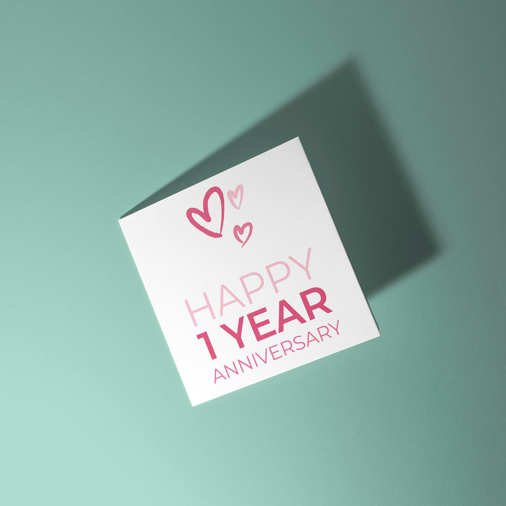 Happy One Year Anniversary Card - 1st Anniversary Card