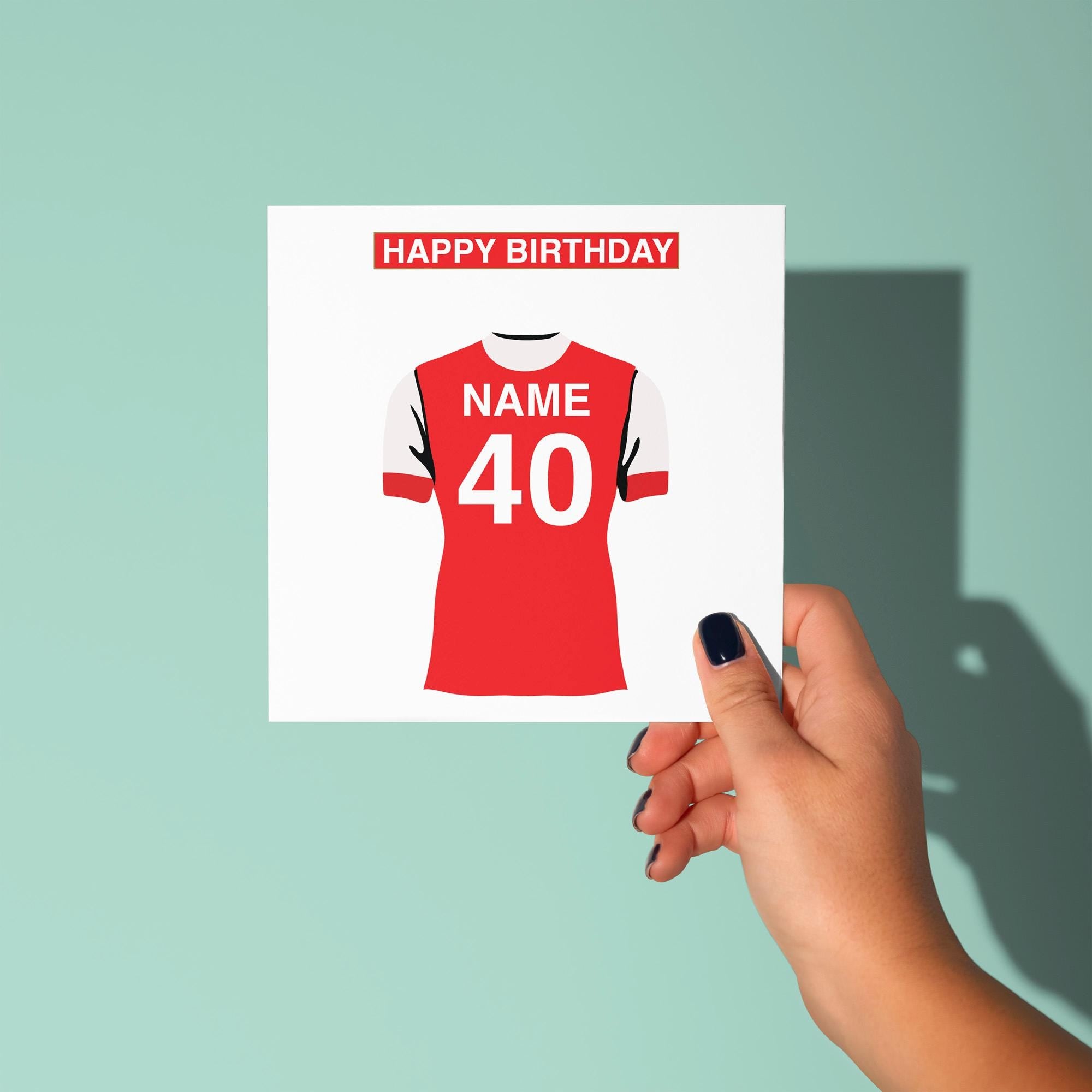 Arsenal Themed Personalised Birthday Card