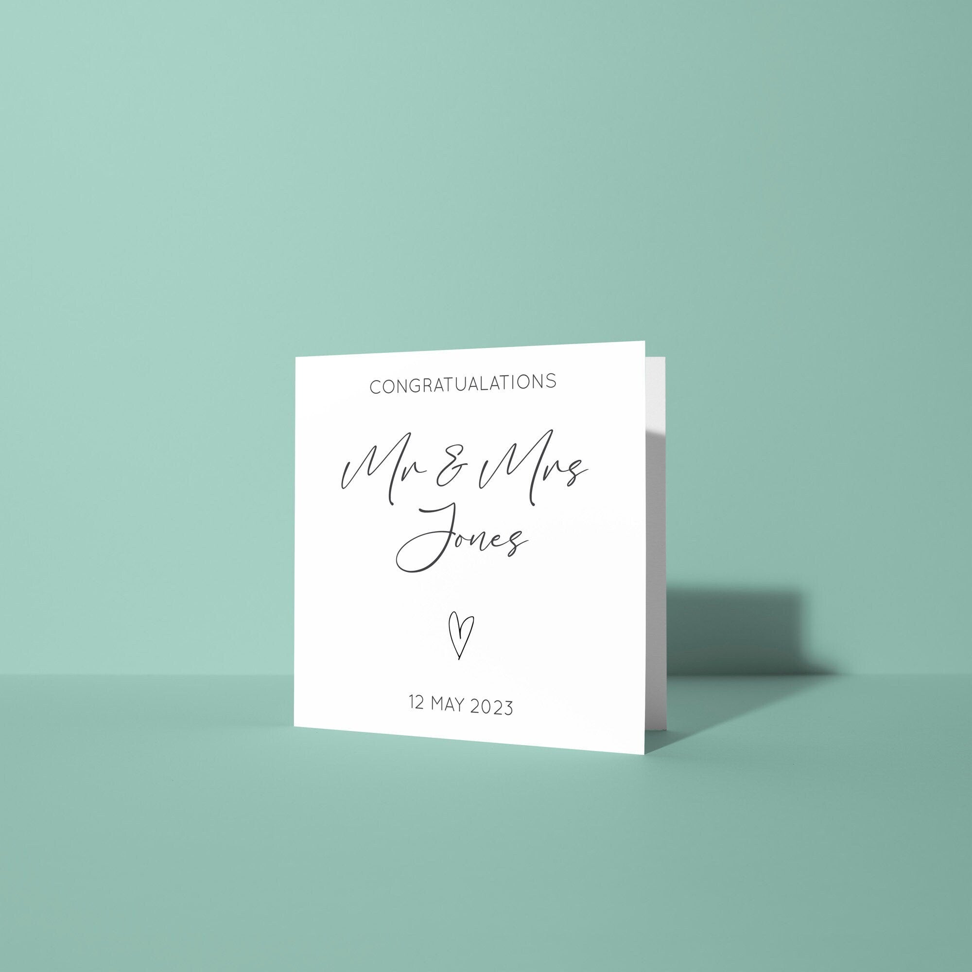 Congratulations Personalised Date - Wedding Card