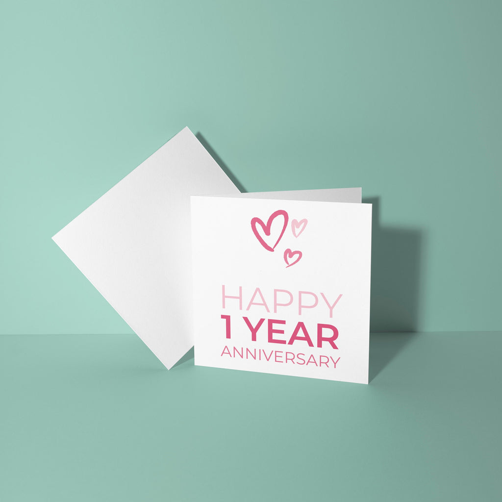 Happy One Year Anniversary Card - 1st Anniversary Card